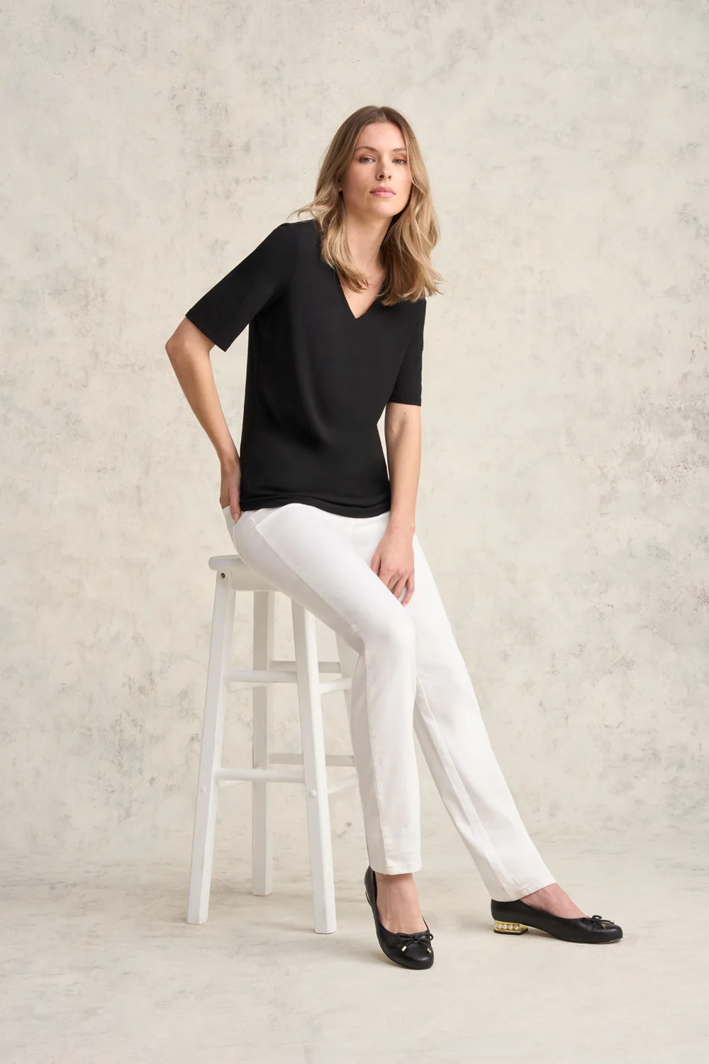 V-Neck Tee - Black - Image 3