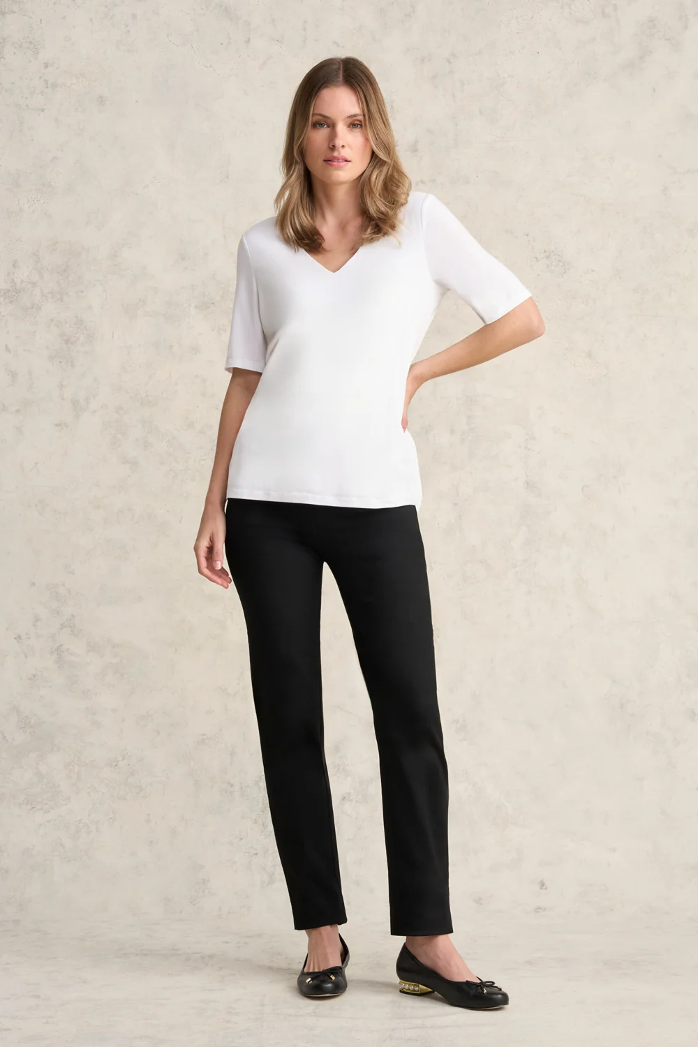 V-Neck Tee - White - Image 2