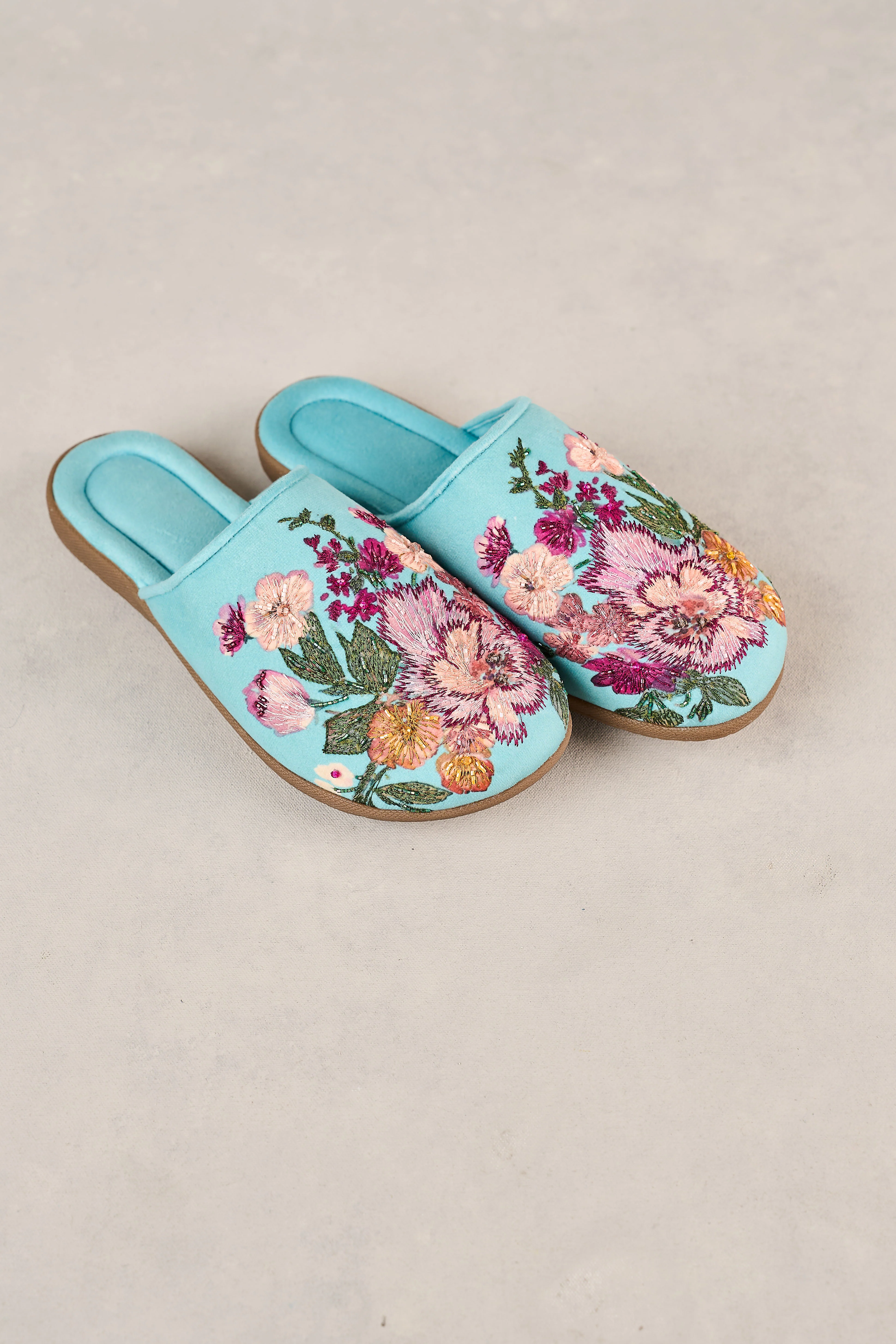 Azure Floral Slippers - Image 4