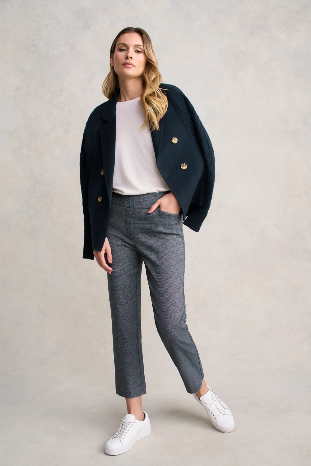 Tapered Check Pant - Ink Textured Check - Image 2