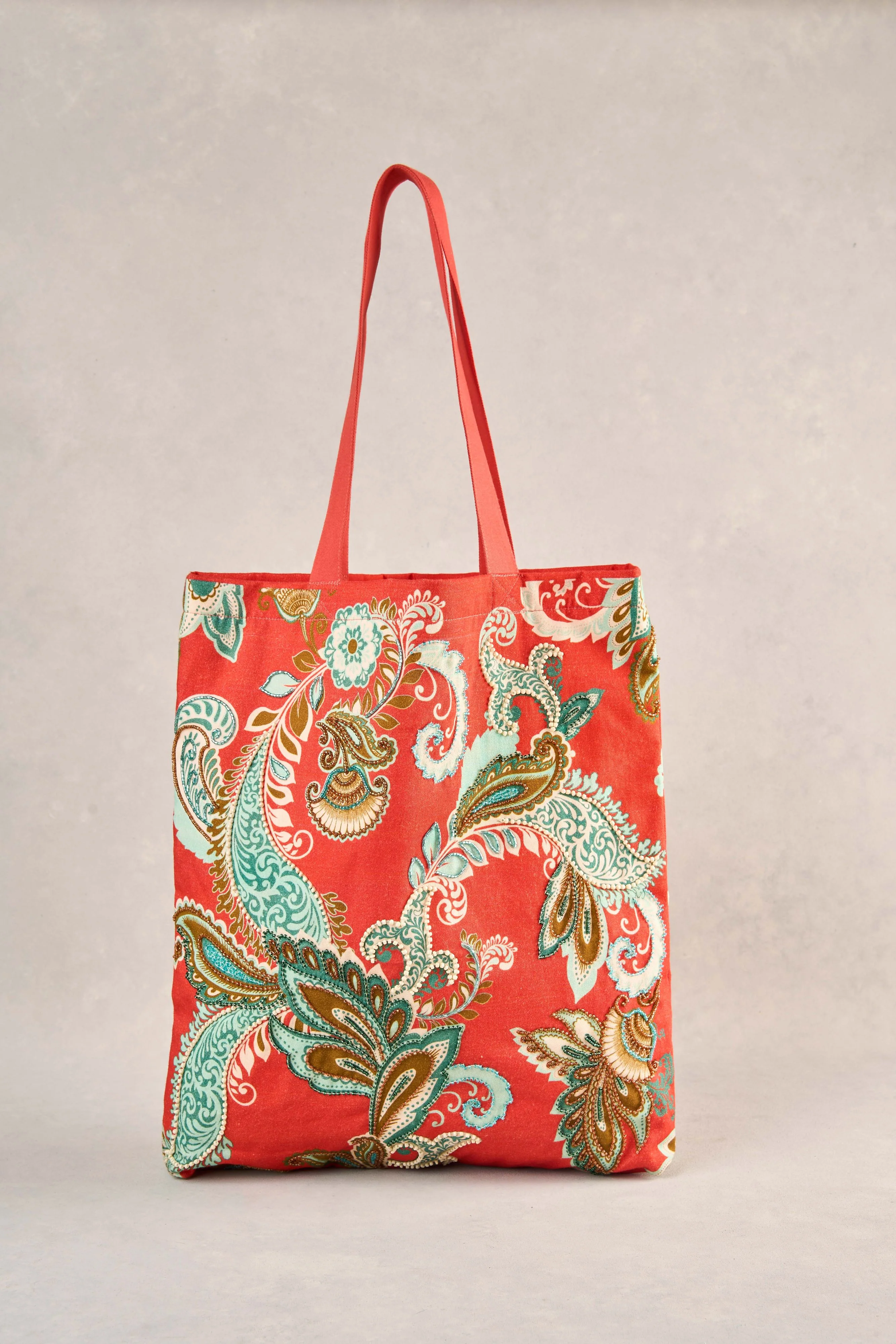 Beaded Canvas Tote - Multicolour - Image 5