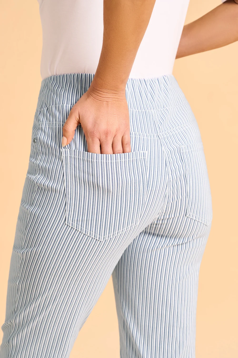 Bengajean® 7/8 Seersucker - Navy and White Stripe - Image 5