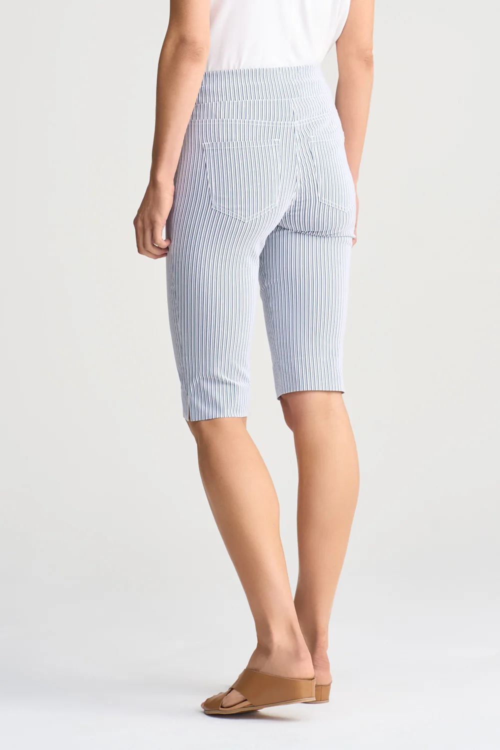 Bengajean® Short Seersucker - Navy & White Stripe - Image 4