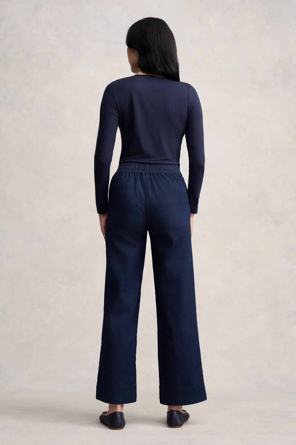 Wide Leg Tailored Jeans - Dark Denim - Image 5