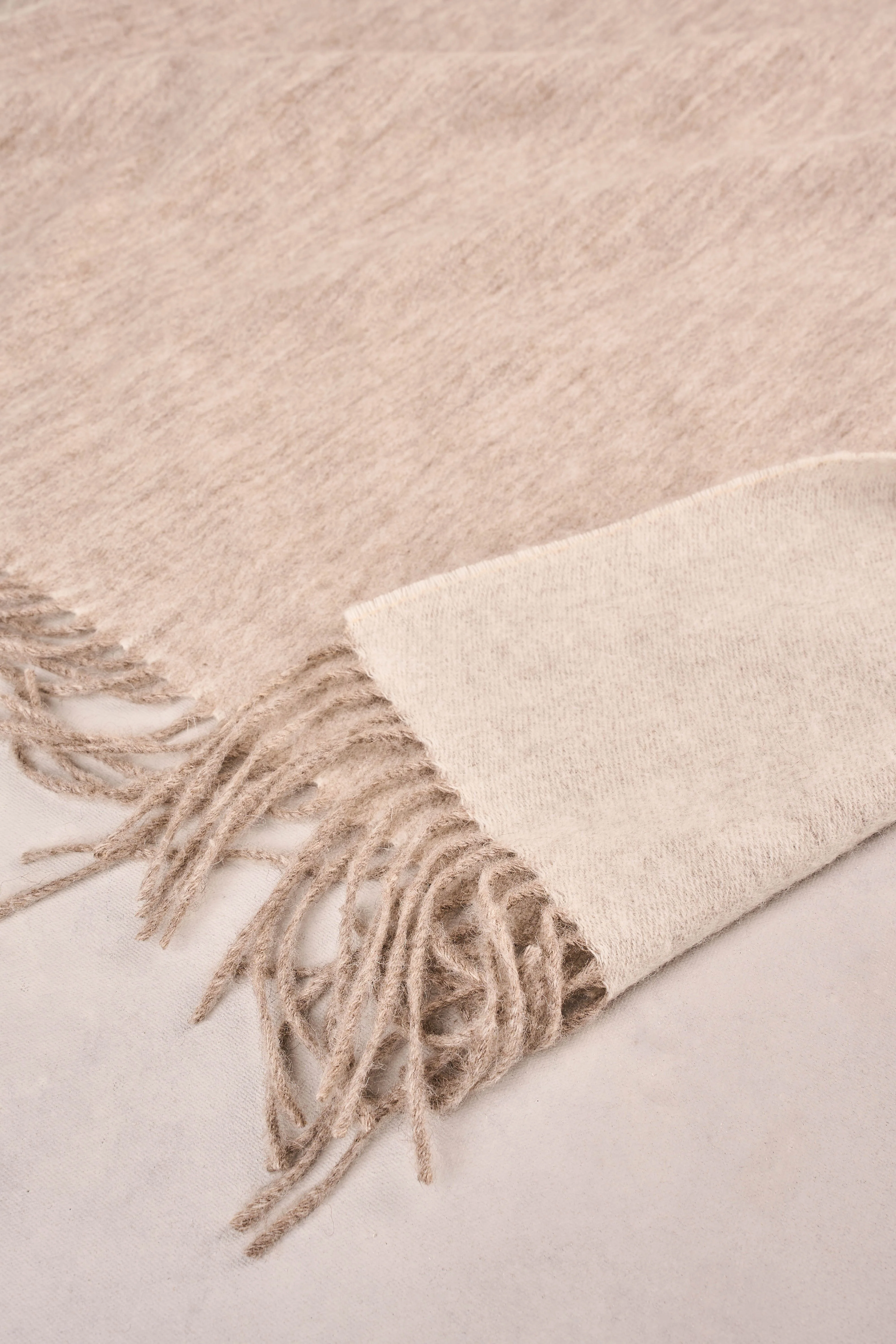 Blanket Wool Scarf - Fawn / Cream - Image 3