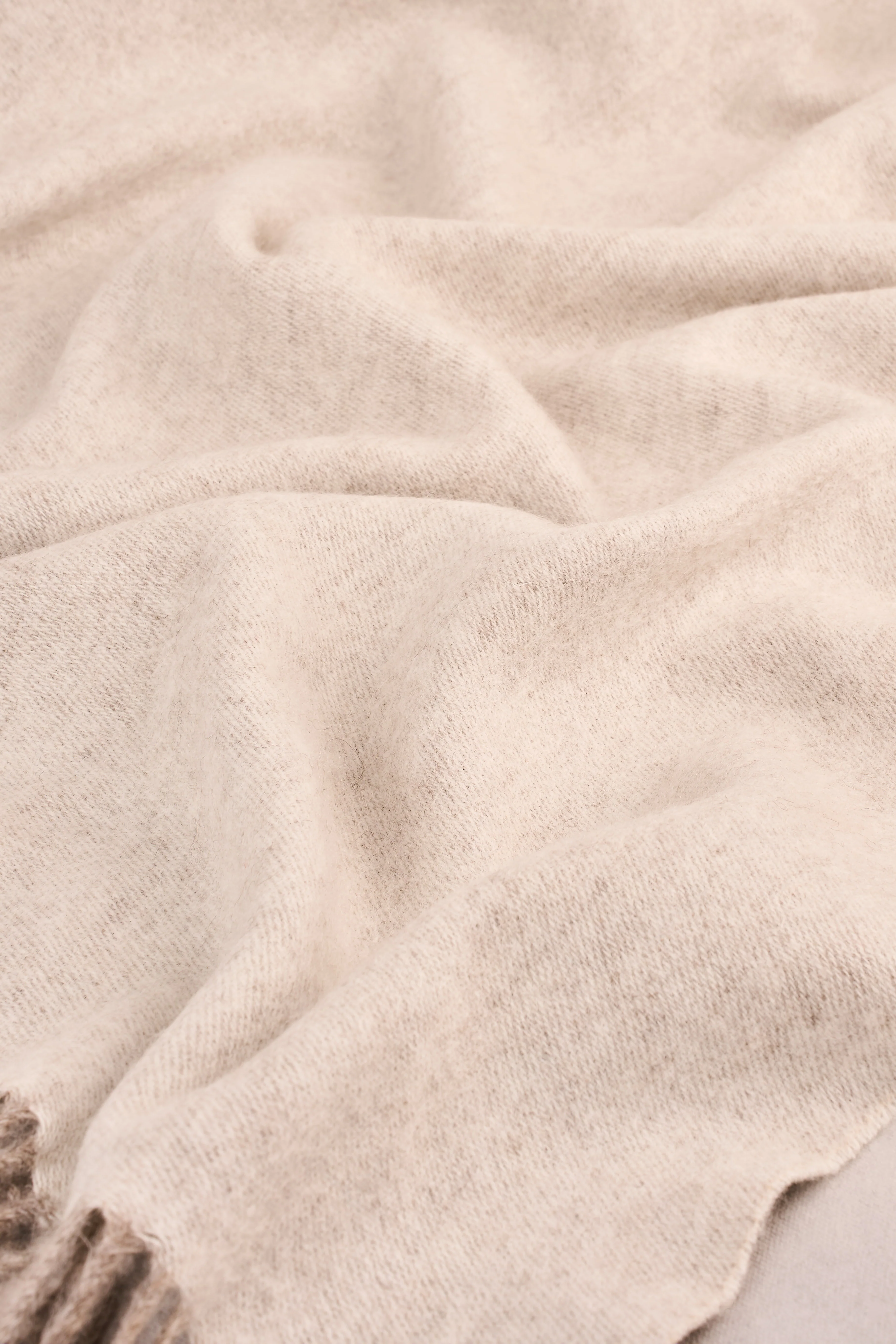 Blanket Wool Scarf - Fawn / Cream - Image 4
