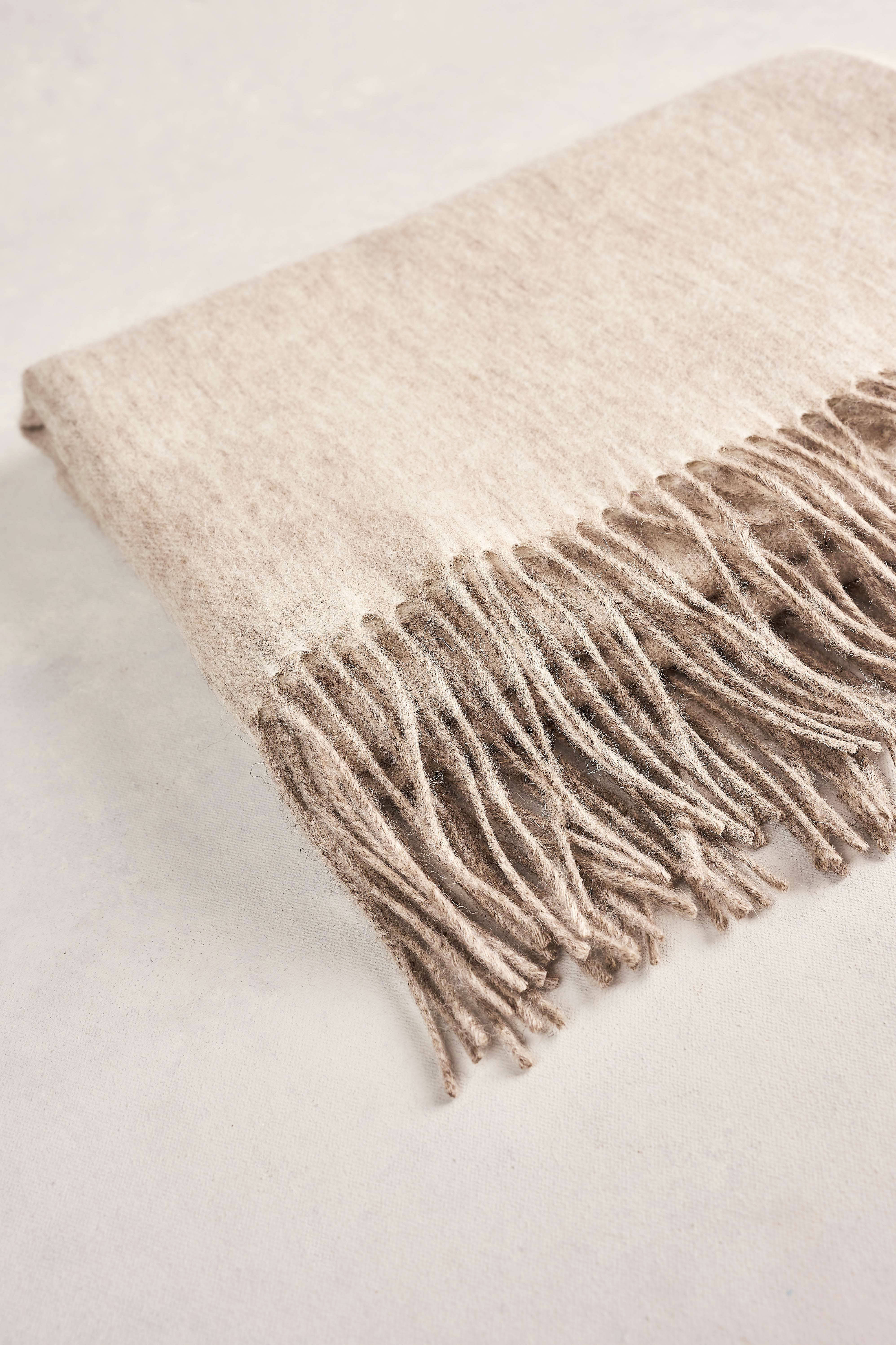 Blanket Wool Scarf - Fawn / Cream - Image 5