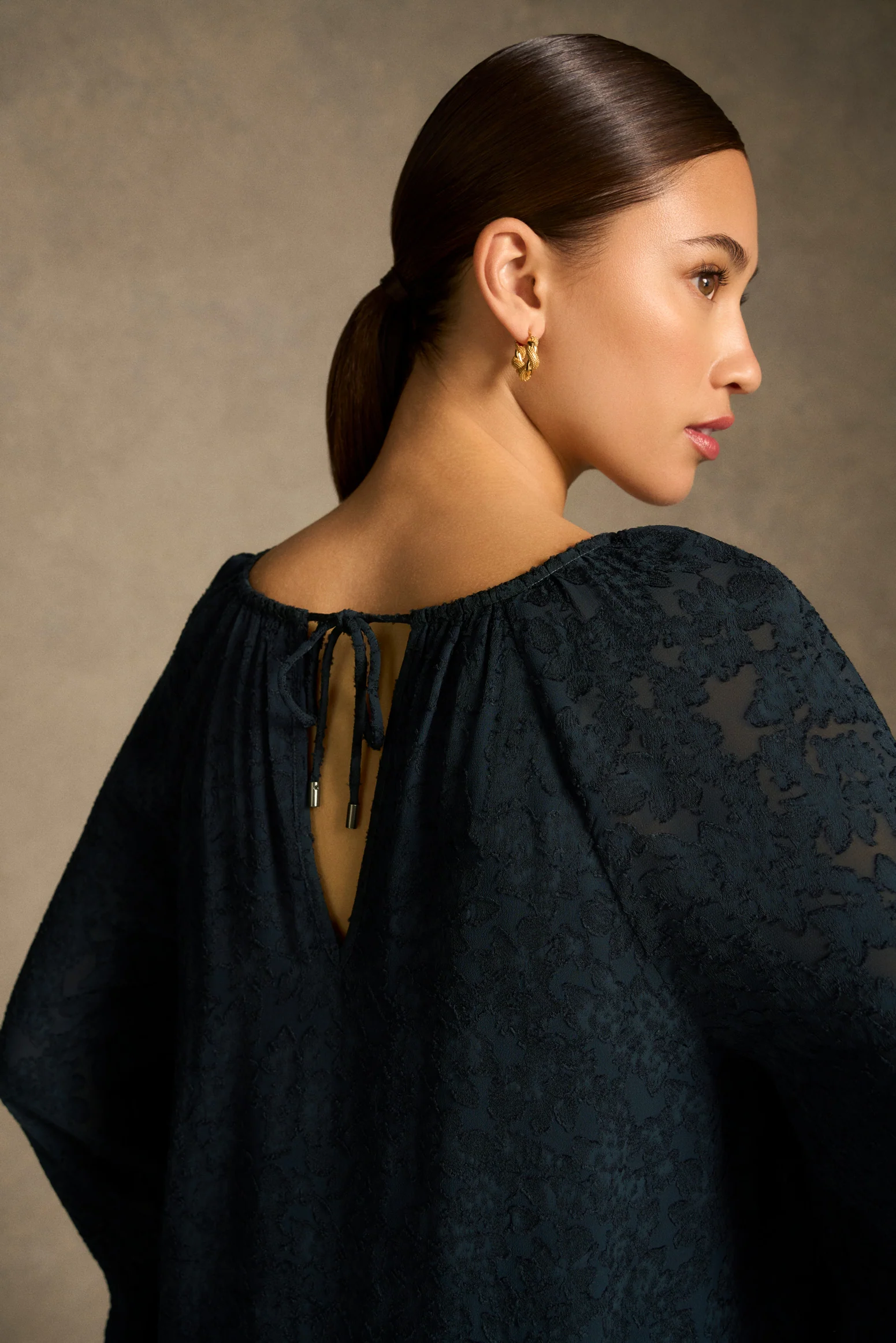 Cascading Georgette Blouse - Ink - Image 5