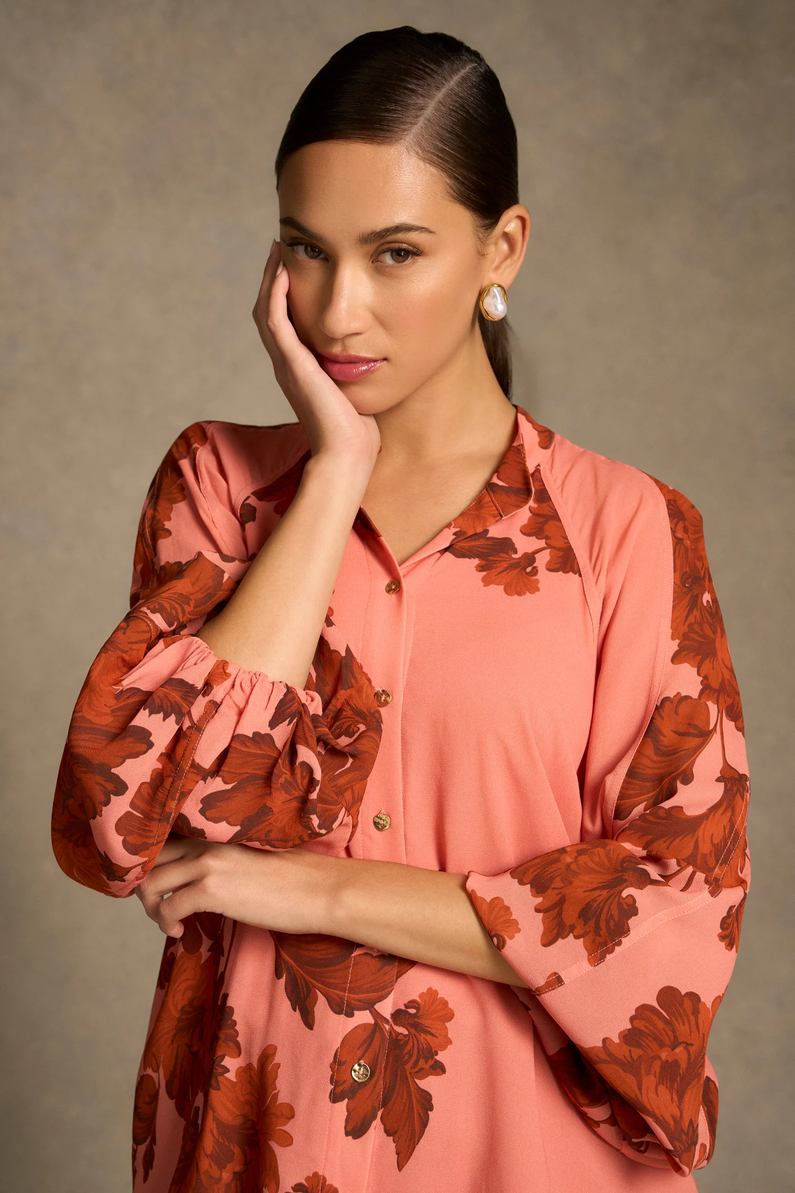 Panelled Raglan Shirt - Sienna Floral Print - Image 4