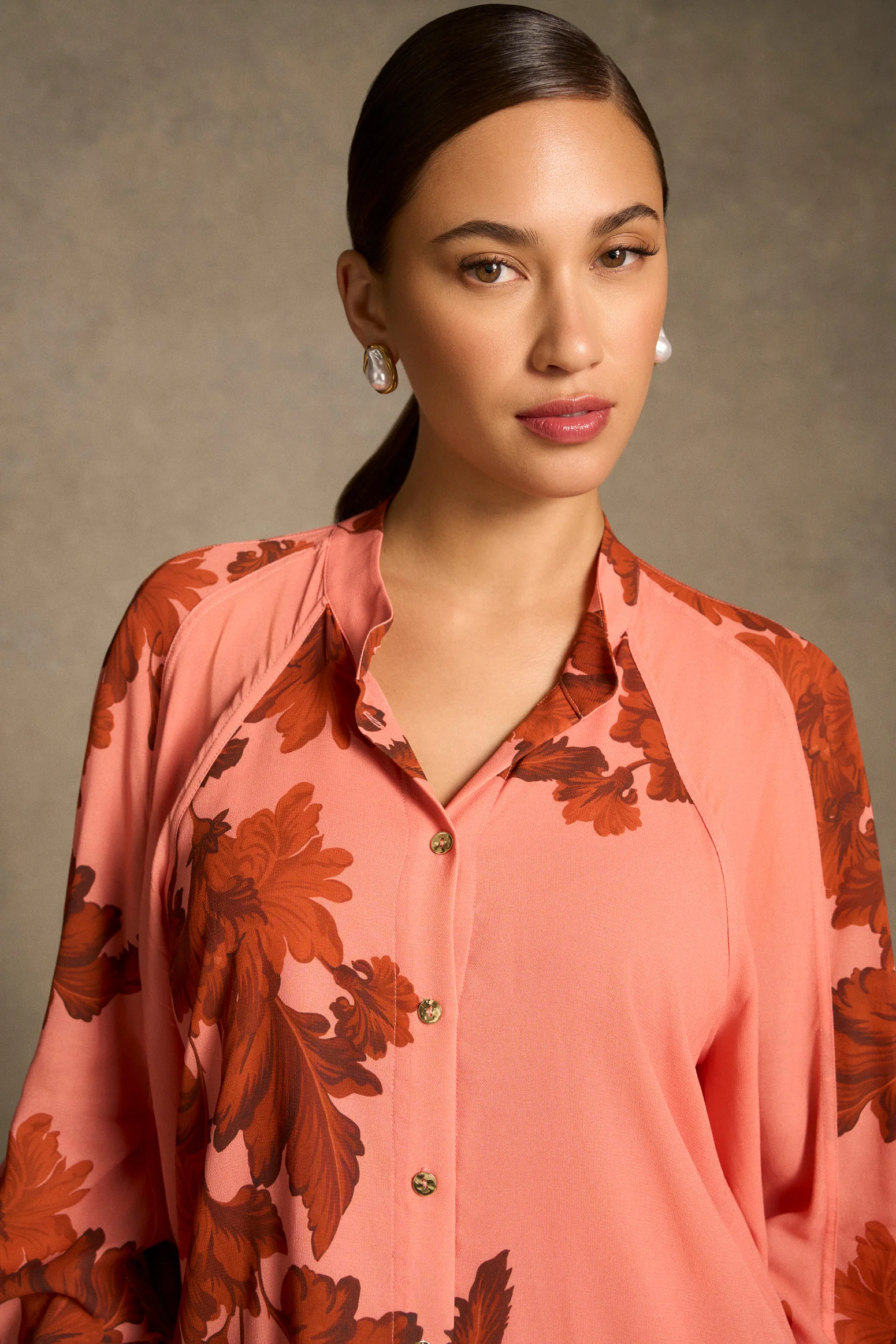 Panelled Raglan Shirt - Sienna Floral Print - Image 5
