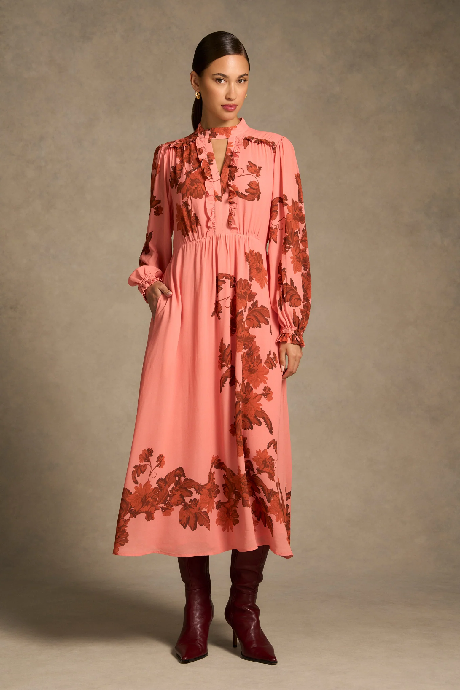 Ruffle Detail Dress - Sienna Floral Print
