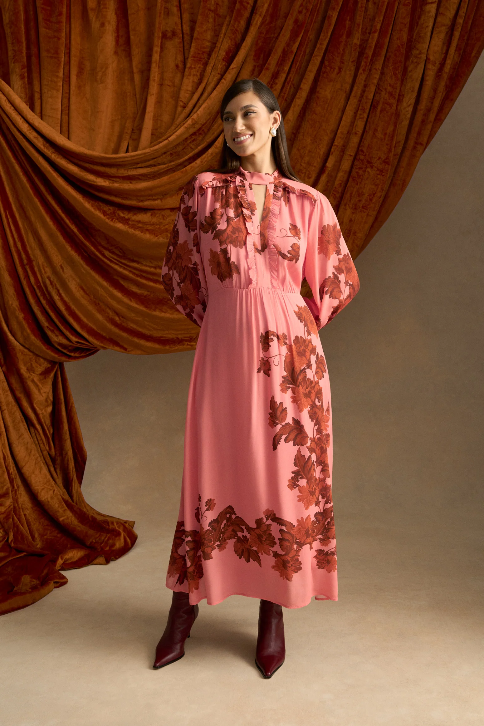 Ruffle Detail Dress - Sienna Floral Print - Image 2