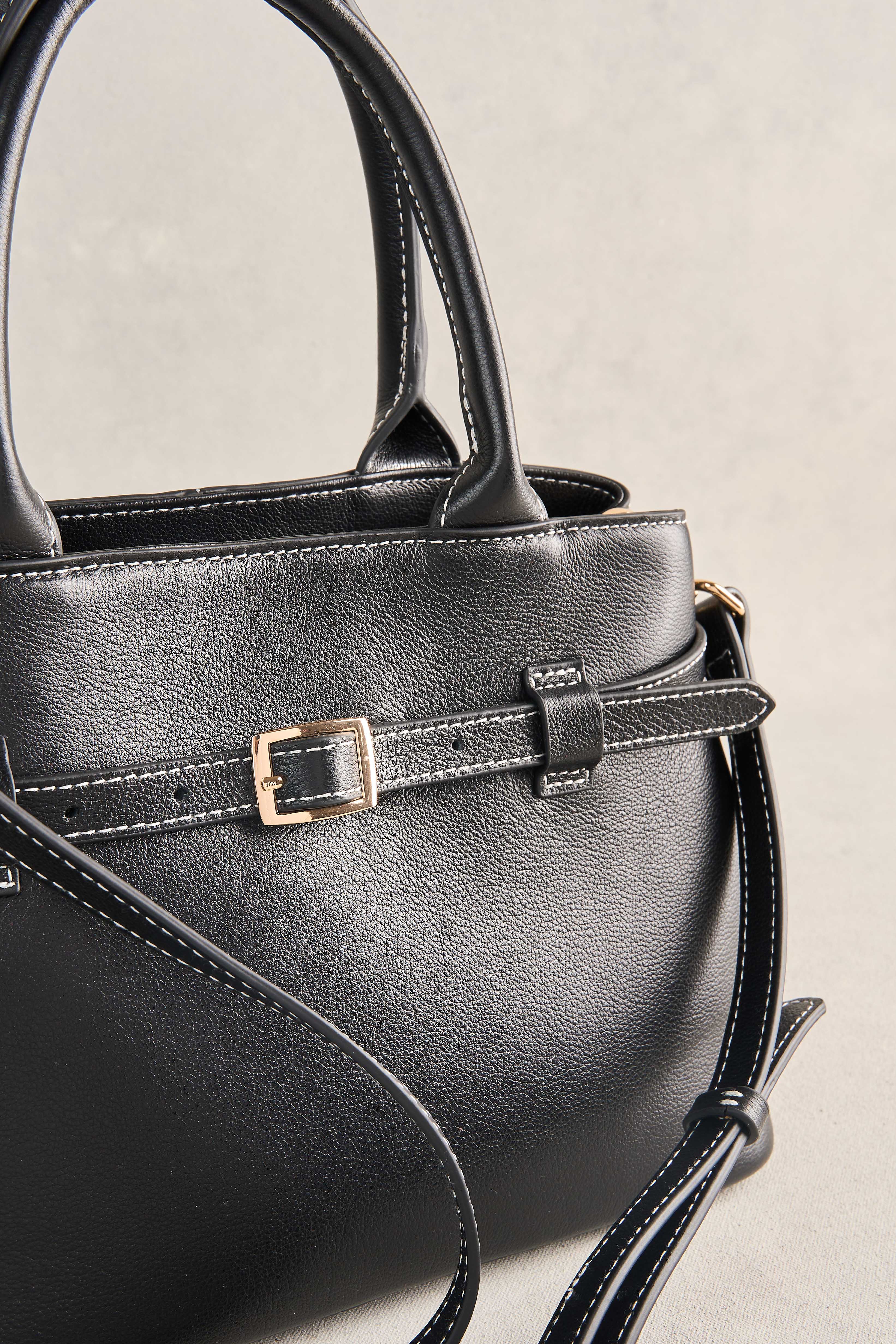 Buckle Detail Tote - Black - Image 4