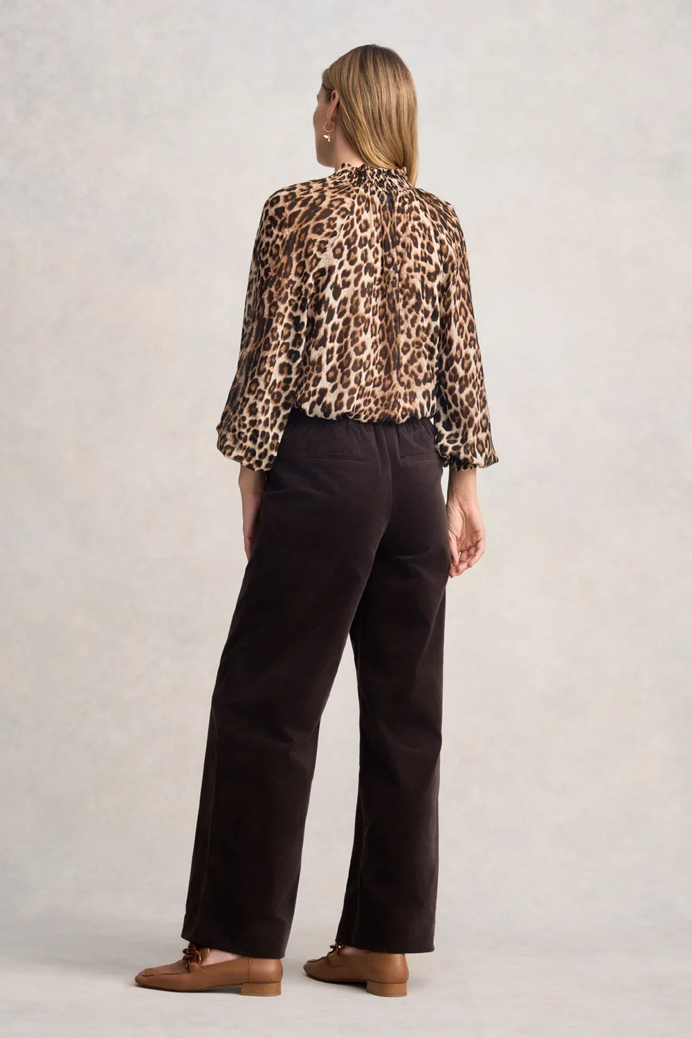 Wide Leg Velvet Pant - Chocolate - Image 4