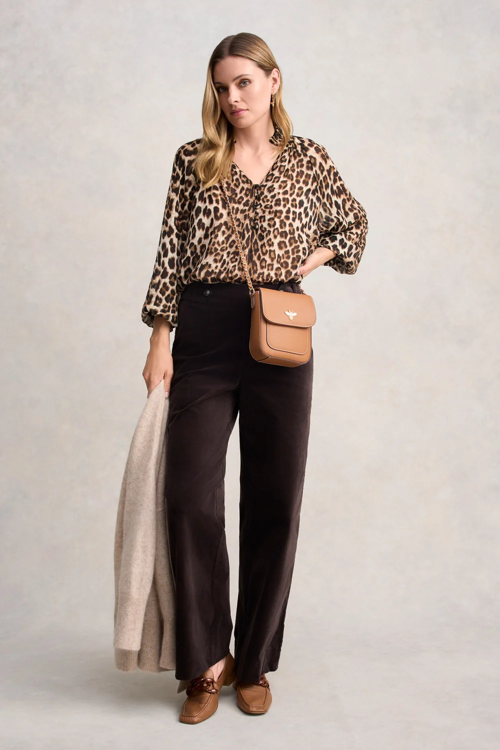 Wide Leg Velvet Pant - Chocolate - Image 5