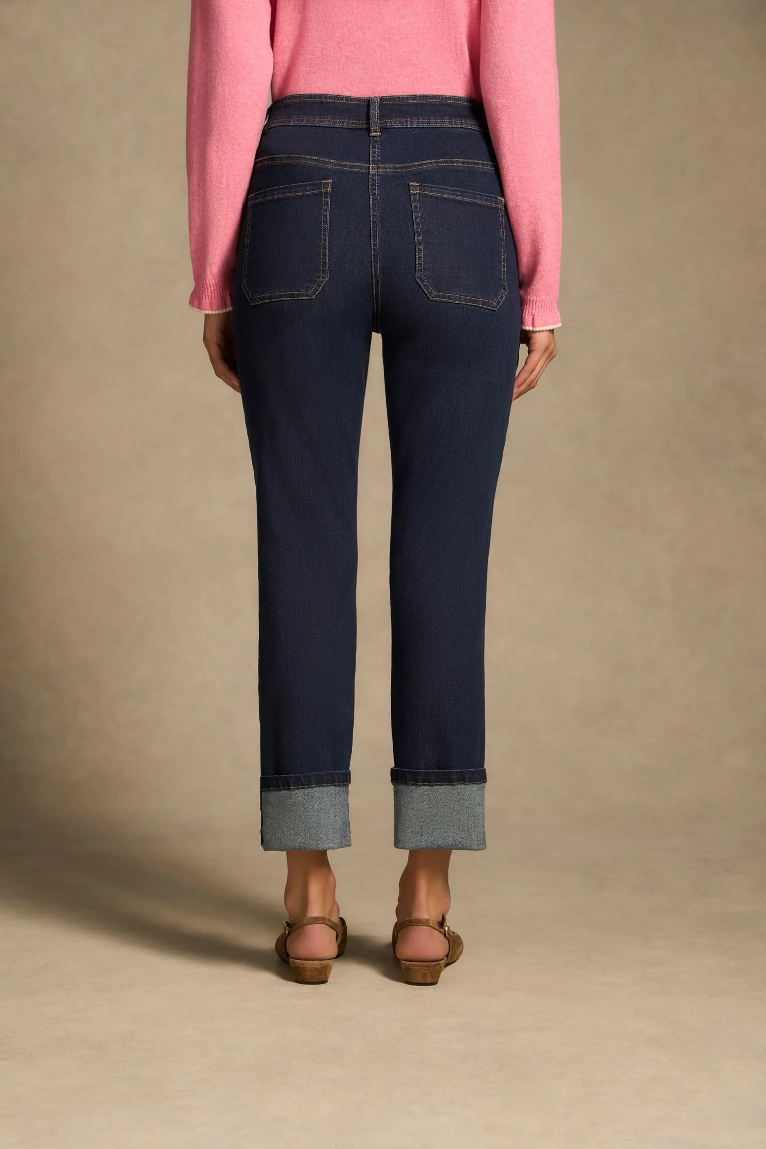 Classique 25 Turn Up Jeans - Denim Mid Wash - Image 8