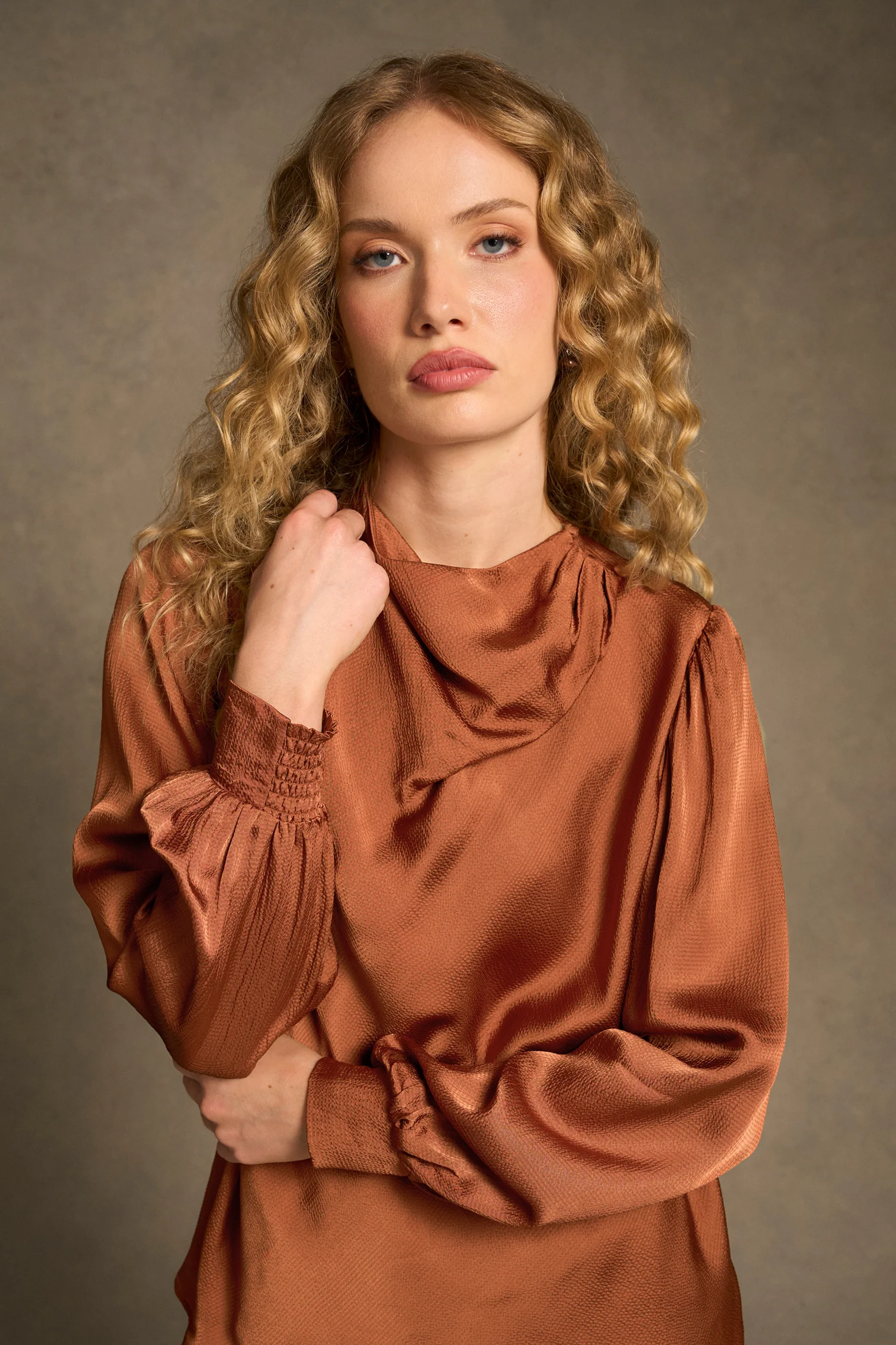 Draped Blouse – Russet - Image 4