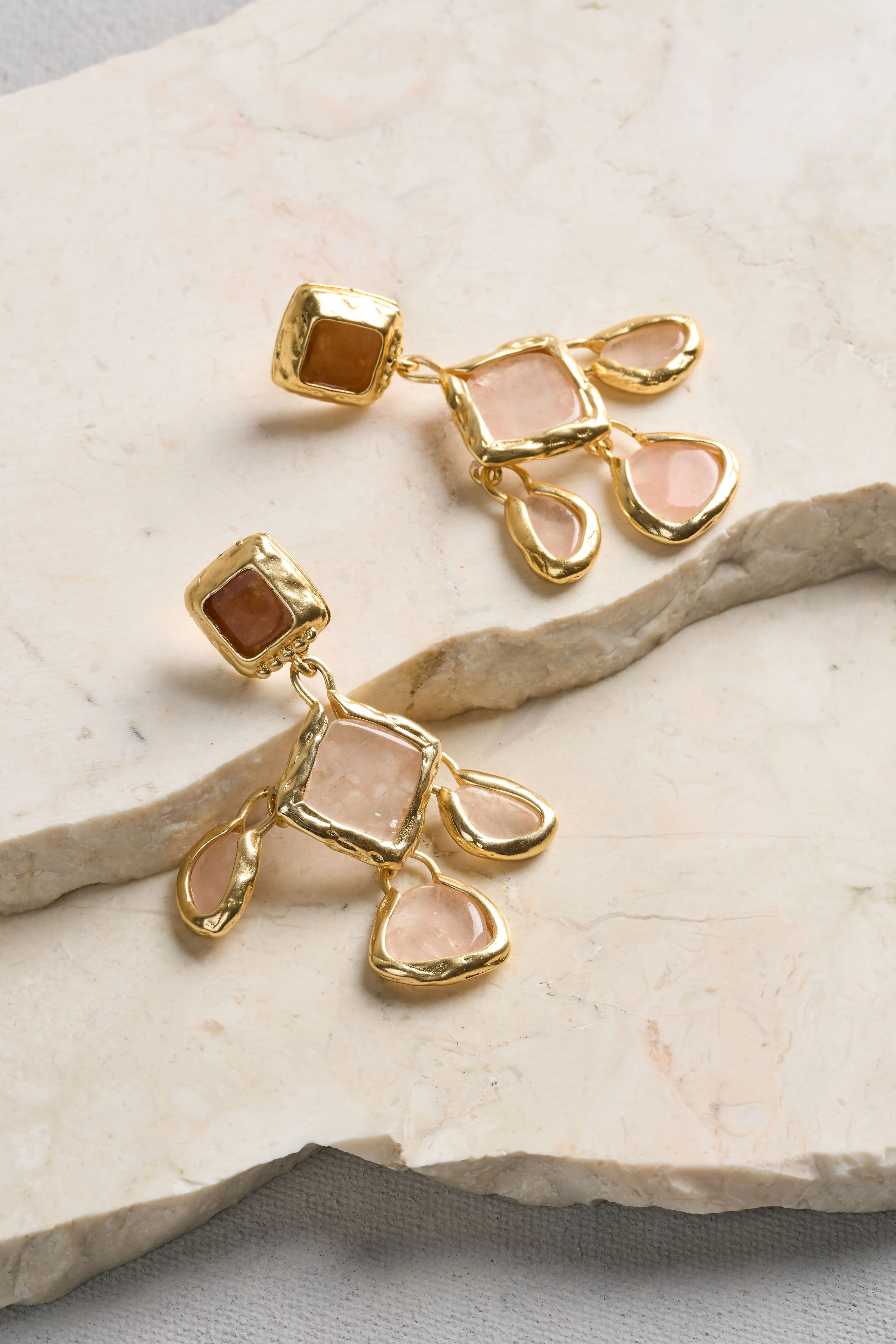 Chandelier Earrings - Pink