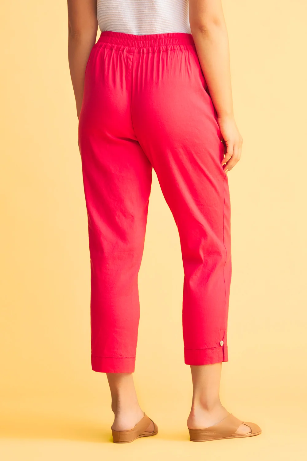 Tab Detail Tapered Pant - Hibiscus - Image 5