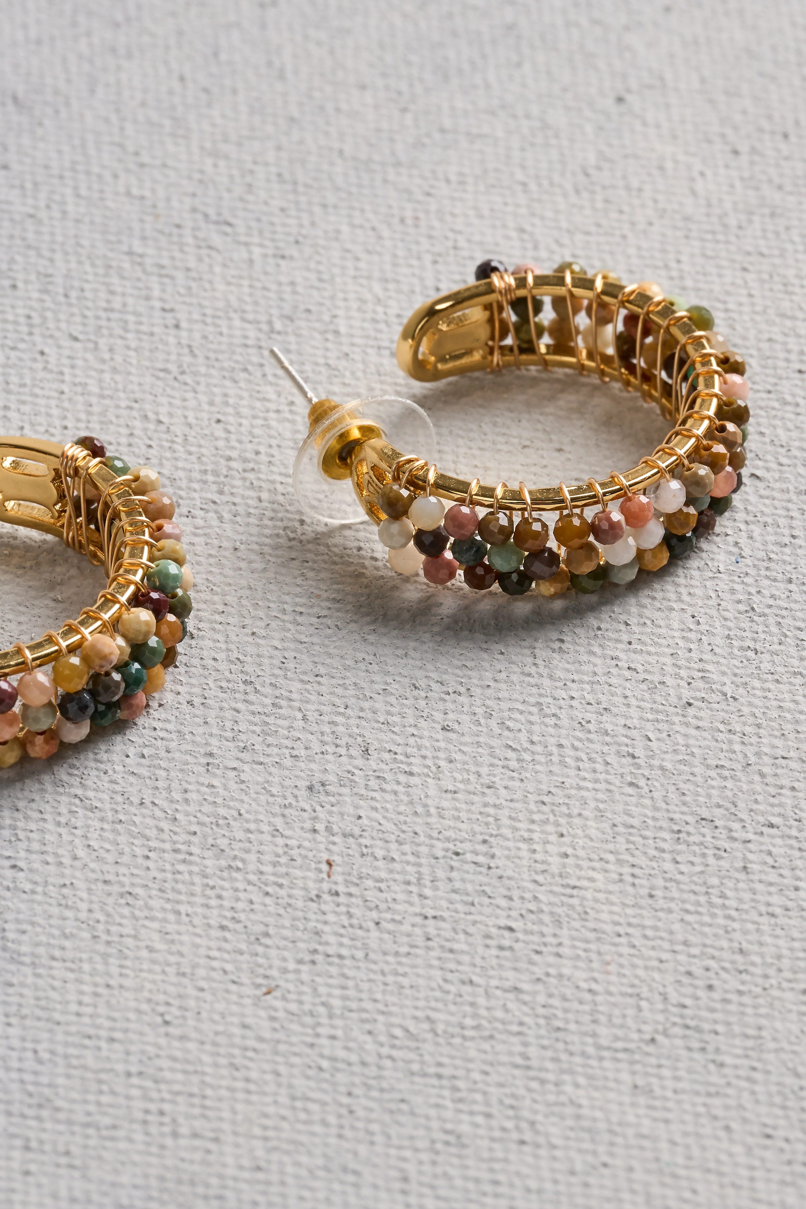 Coloured Bead Hoops - Multicolour - Image 4