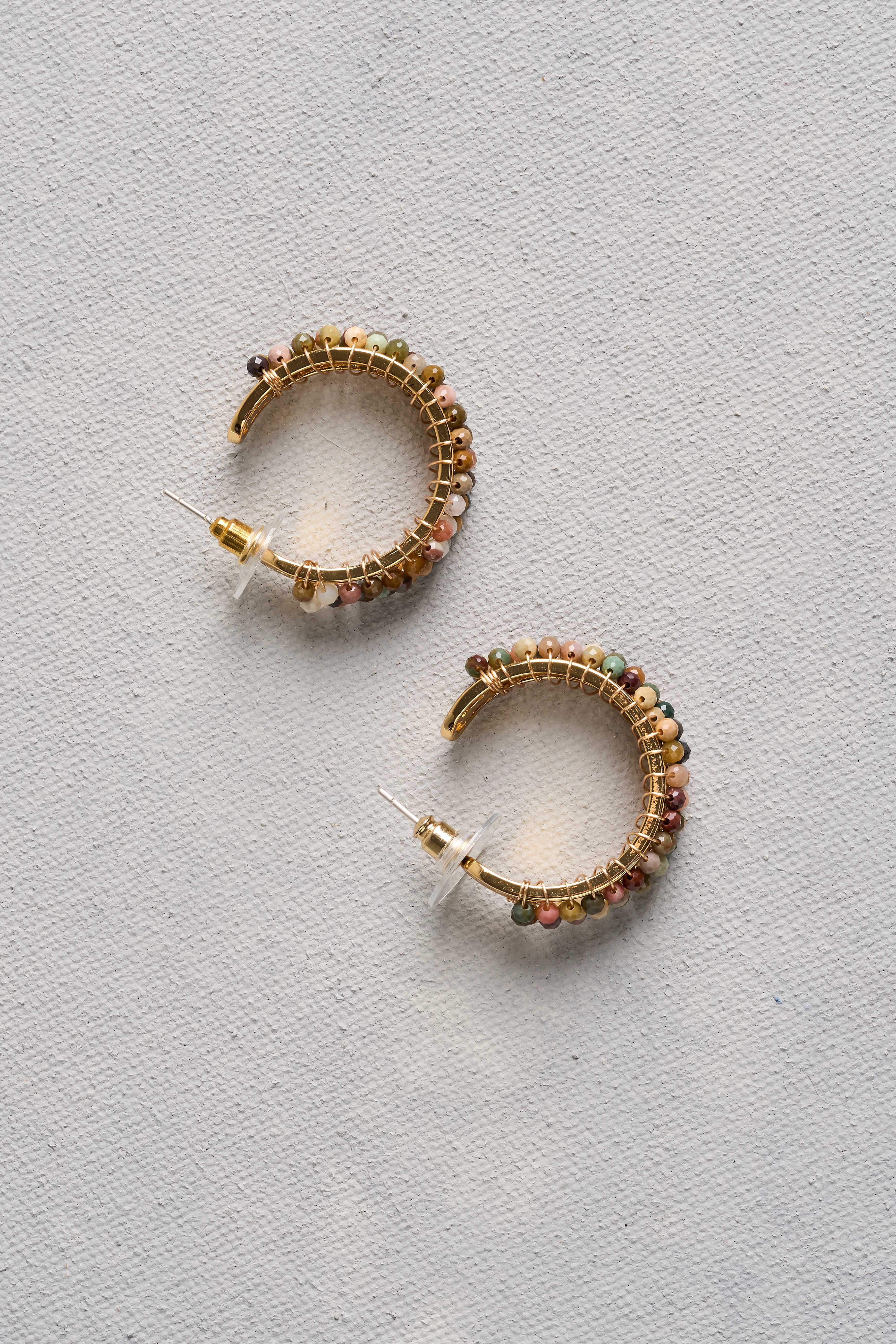 Coloured Bead Hoops - Multicolour - Image 5