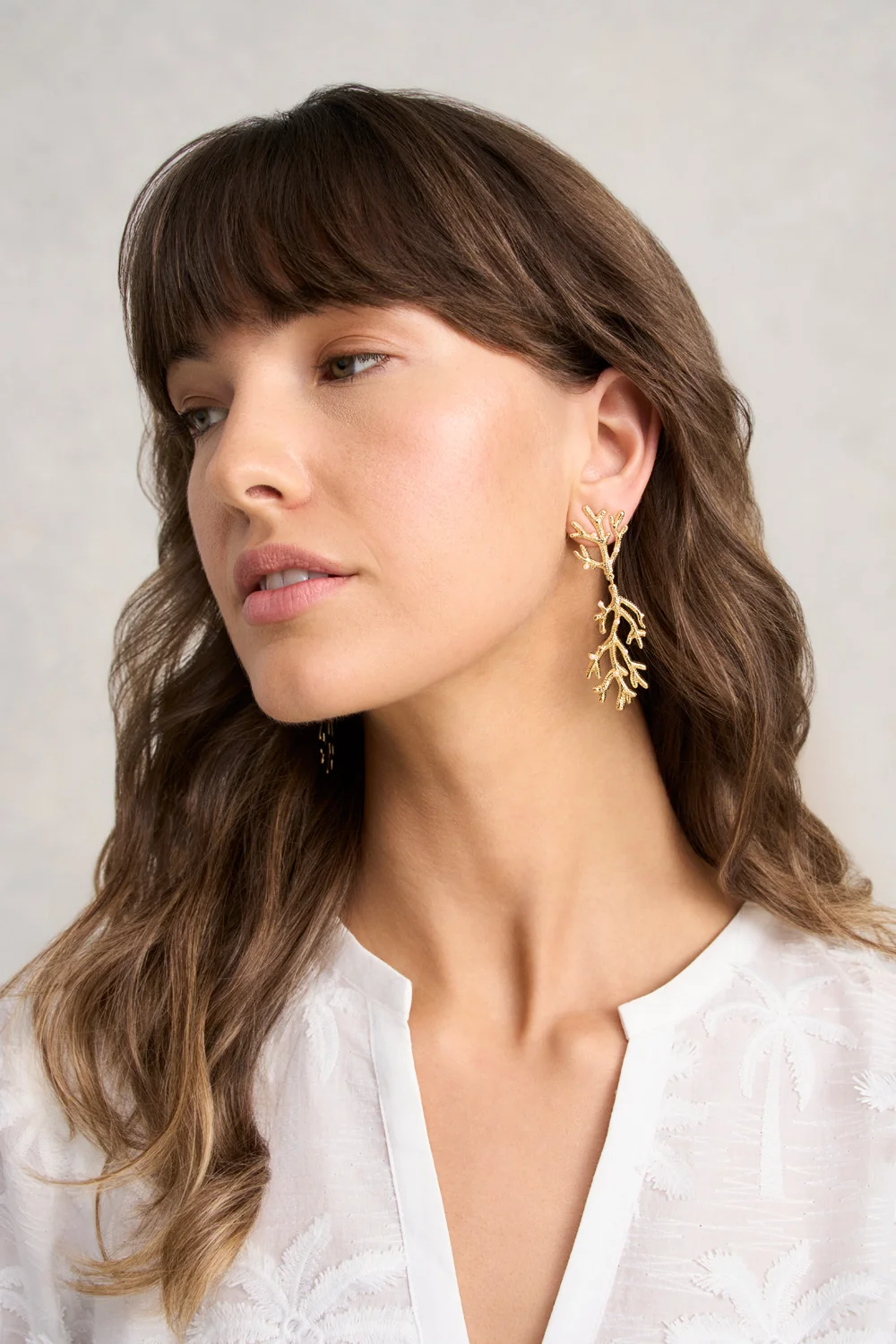 Coral Statement Earrings - Gold - Image 2