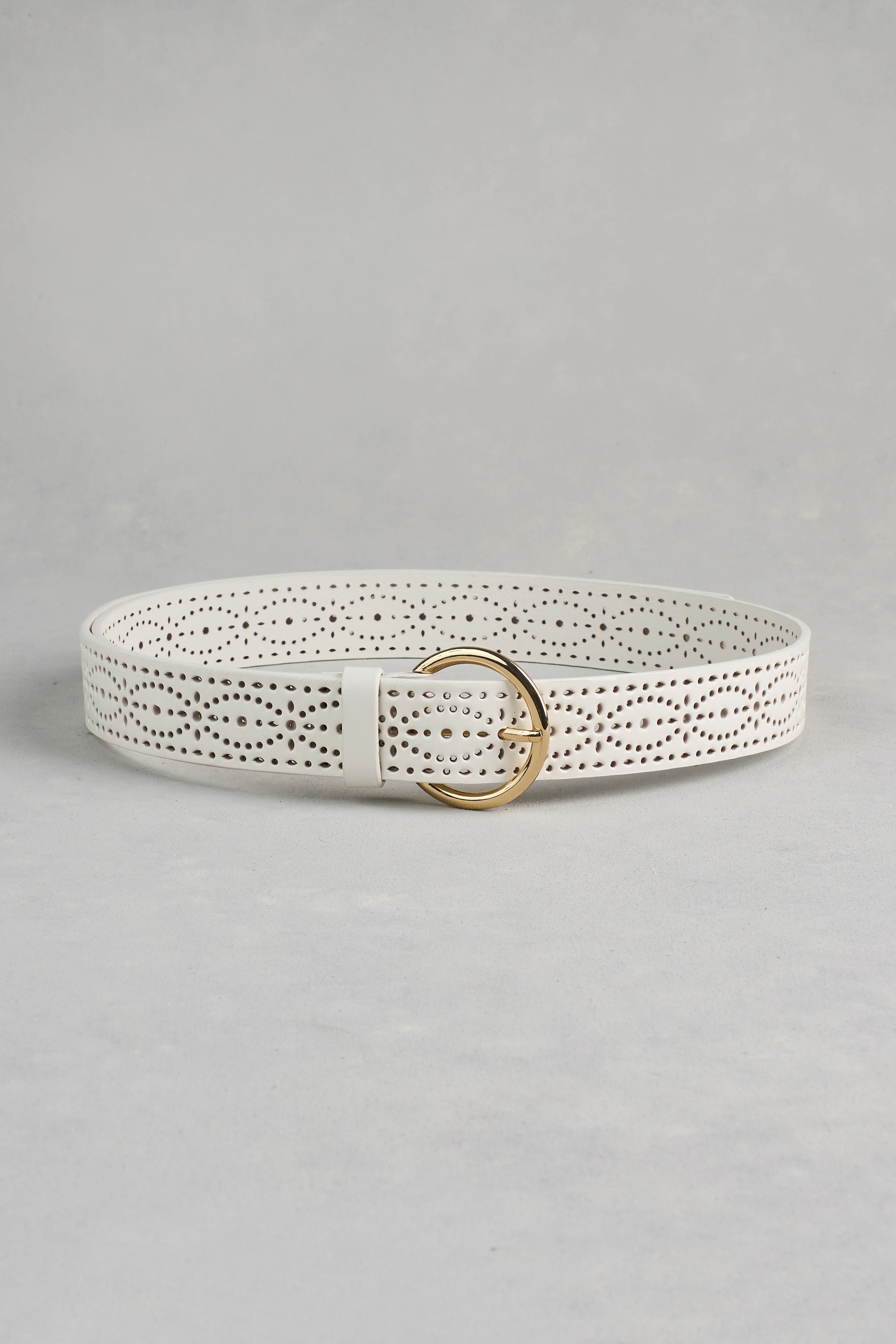 Cutwork Belt - White