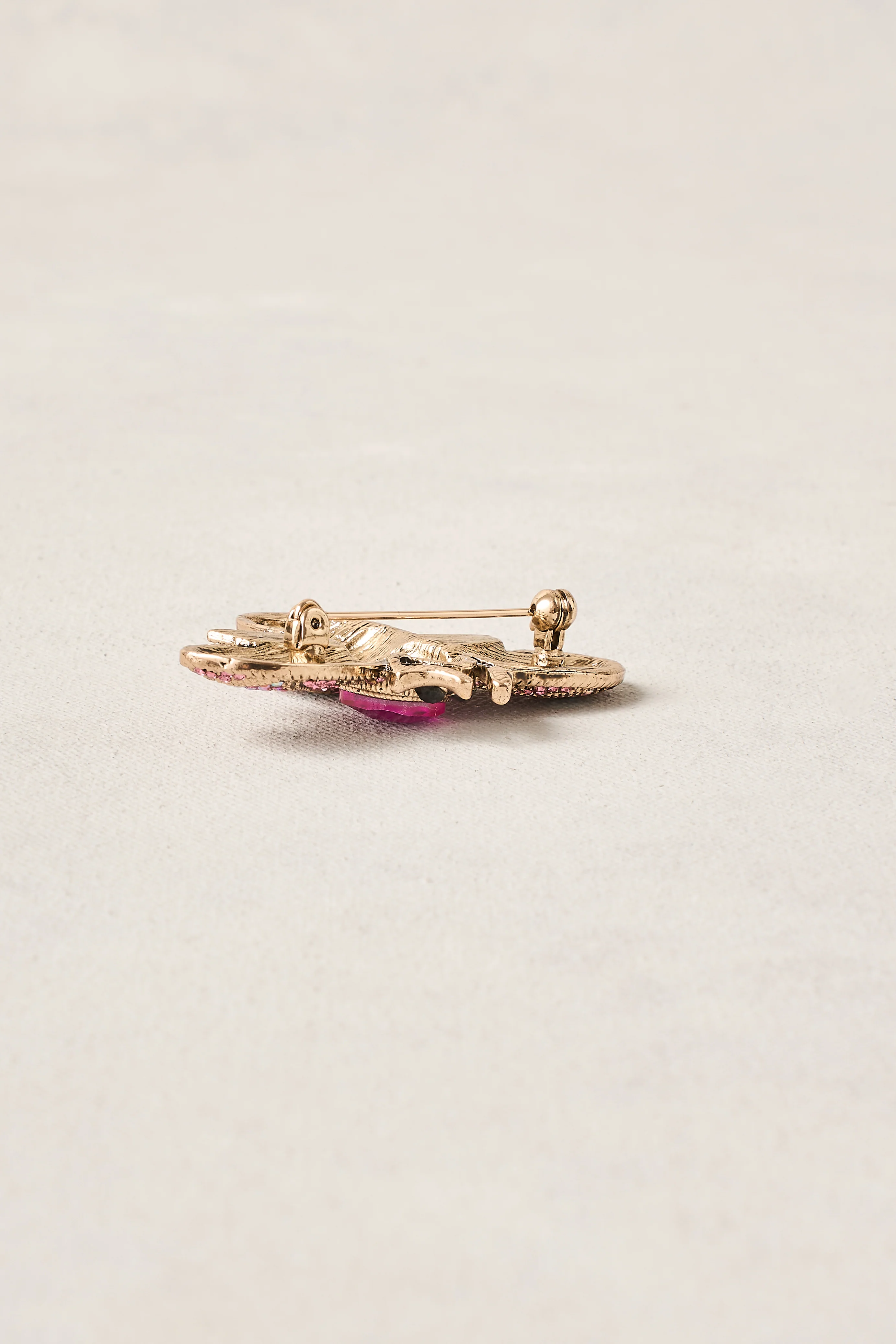 Diamante Bee Brooch - Pink - Image 3