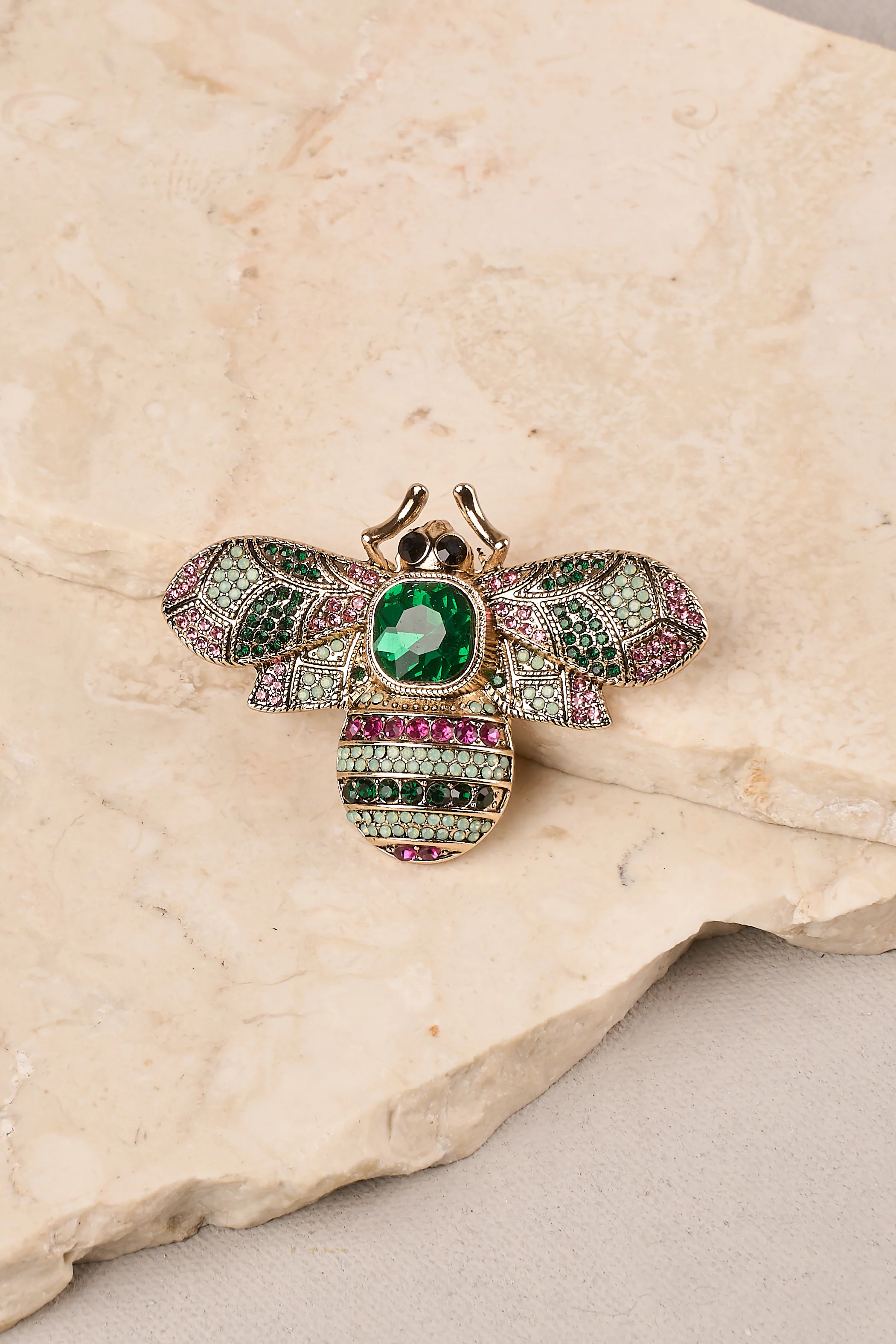 Diamante Bee Brooch - Multicolour - Image 3