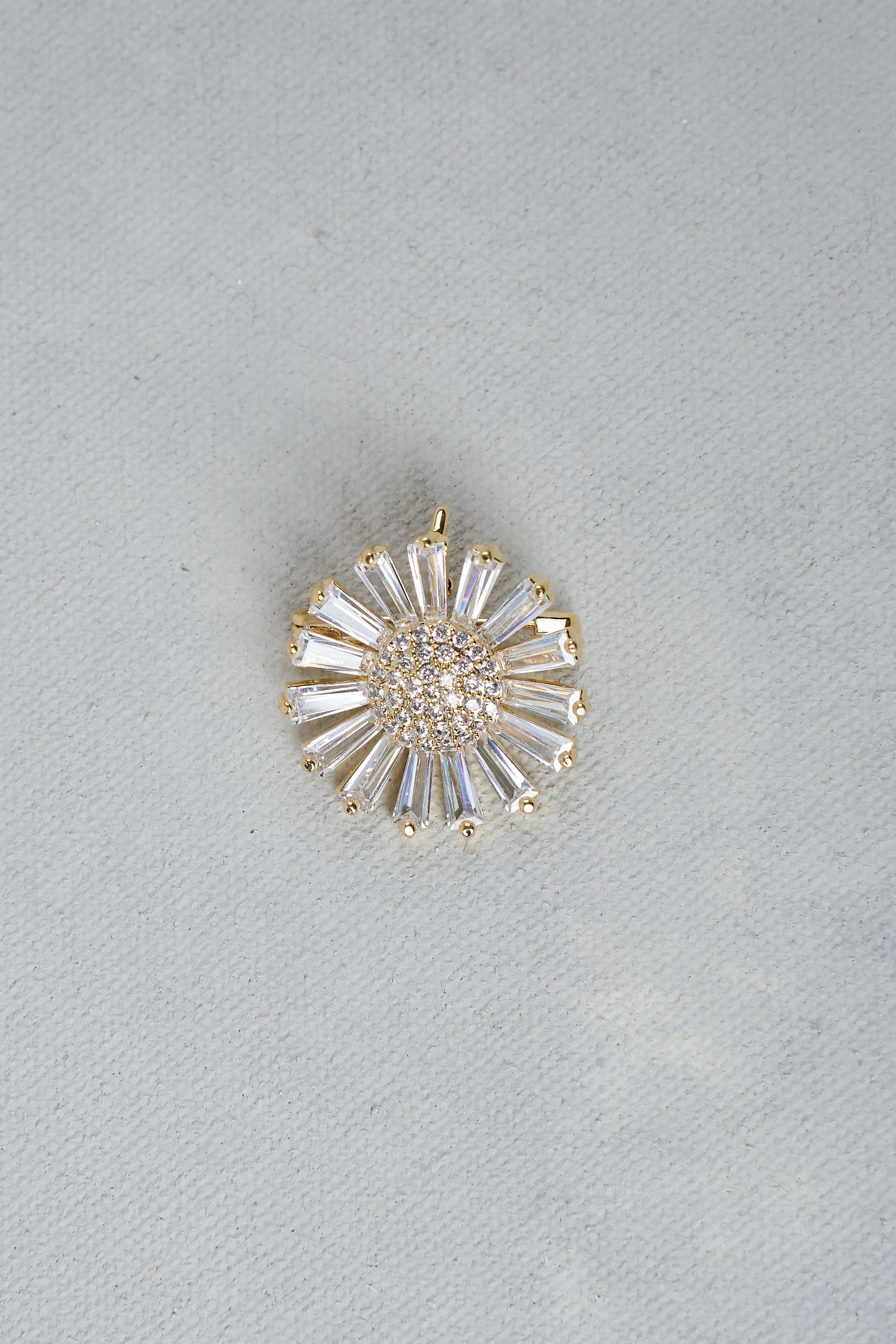 Diamante Floral Brooch - Silver - Image 3