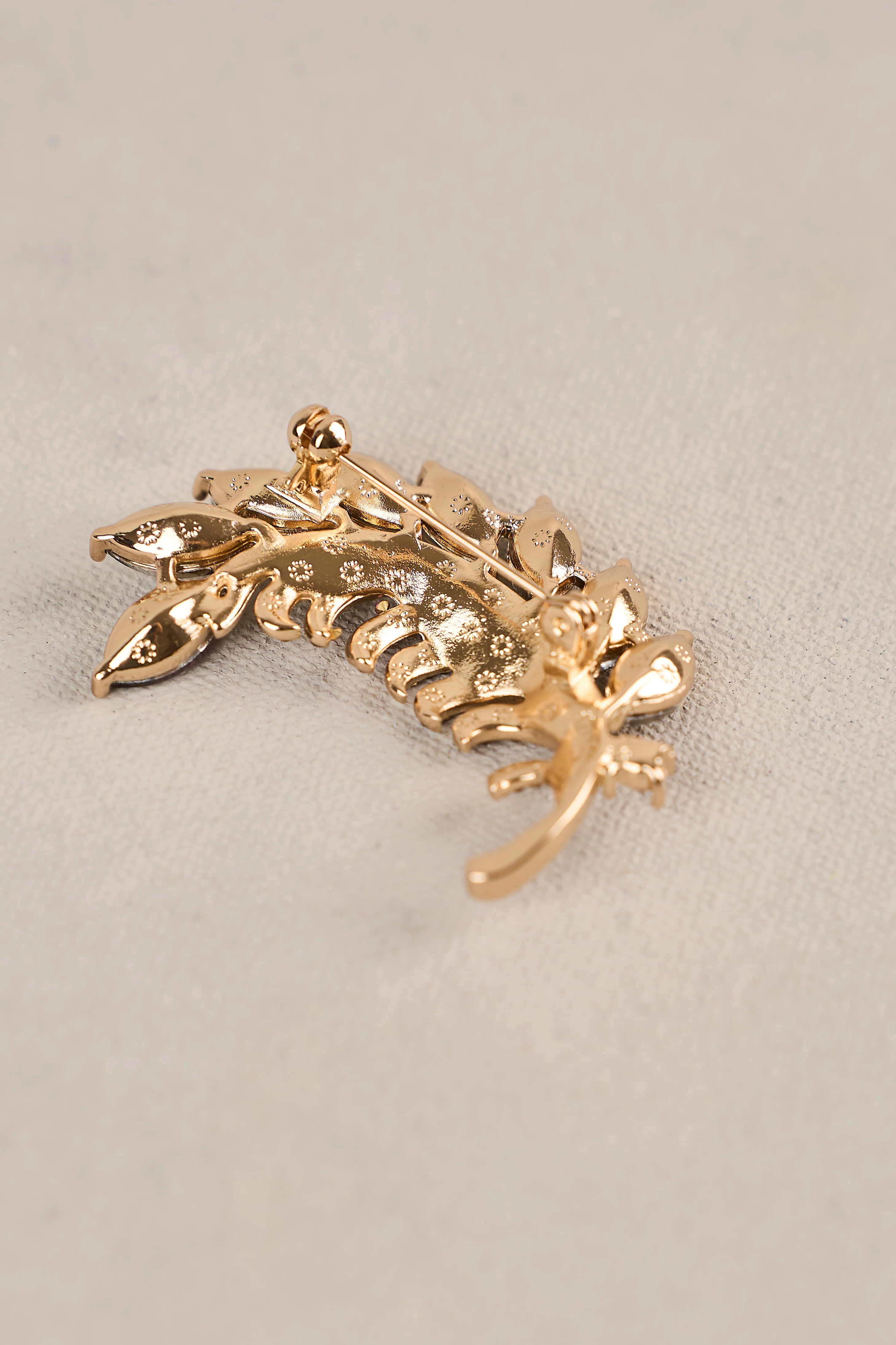 Diamante Leaf Brooch - Multicolour - Image 5