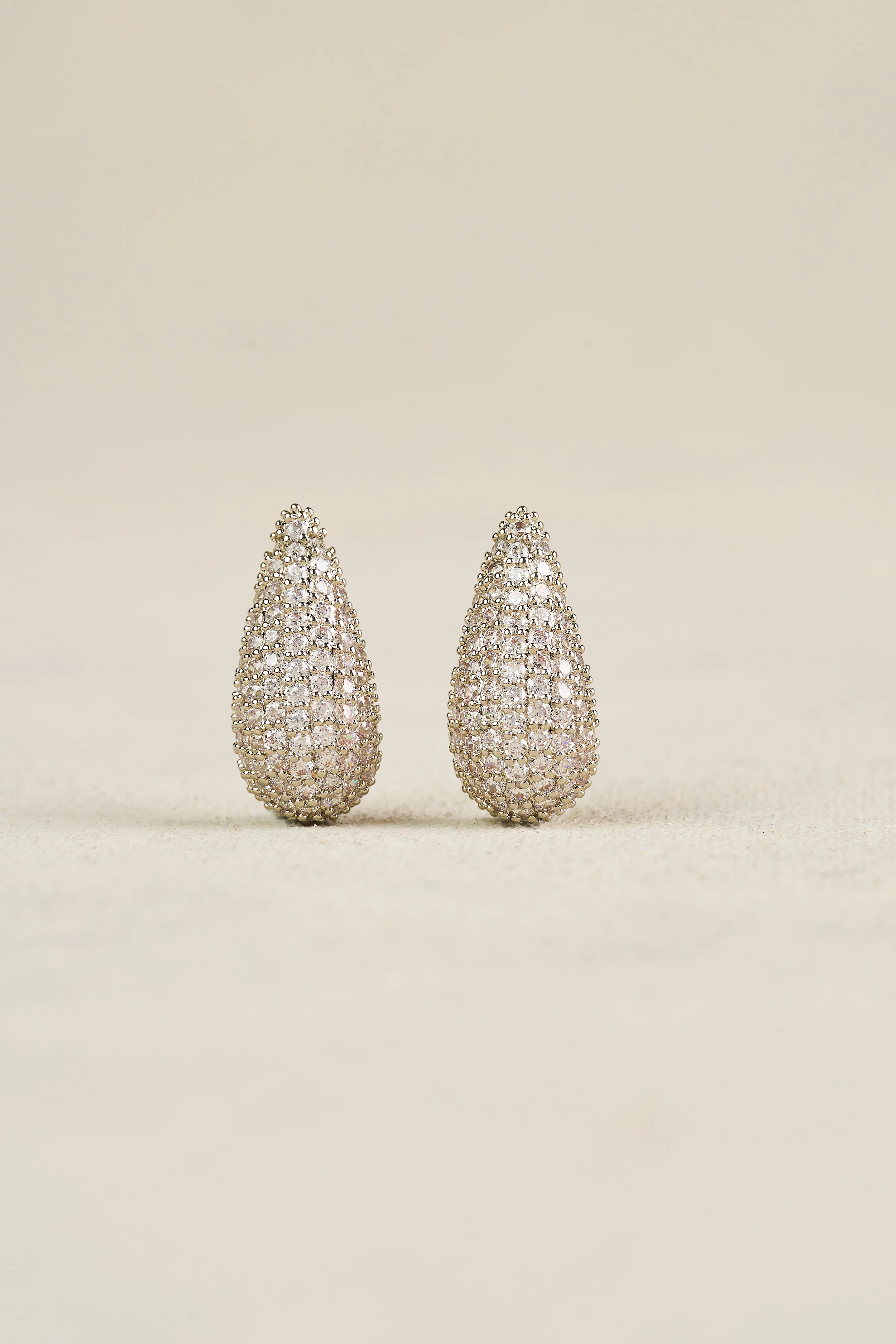 Diamante Tear Drops - Silver - Image 3