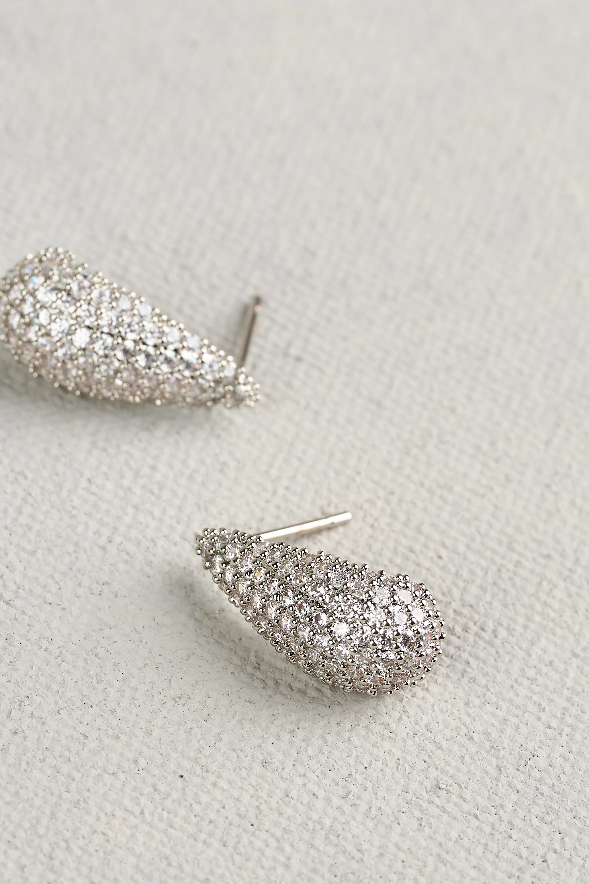 Diamante Tear Drops - Silver - Image 4