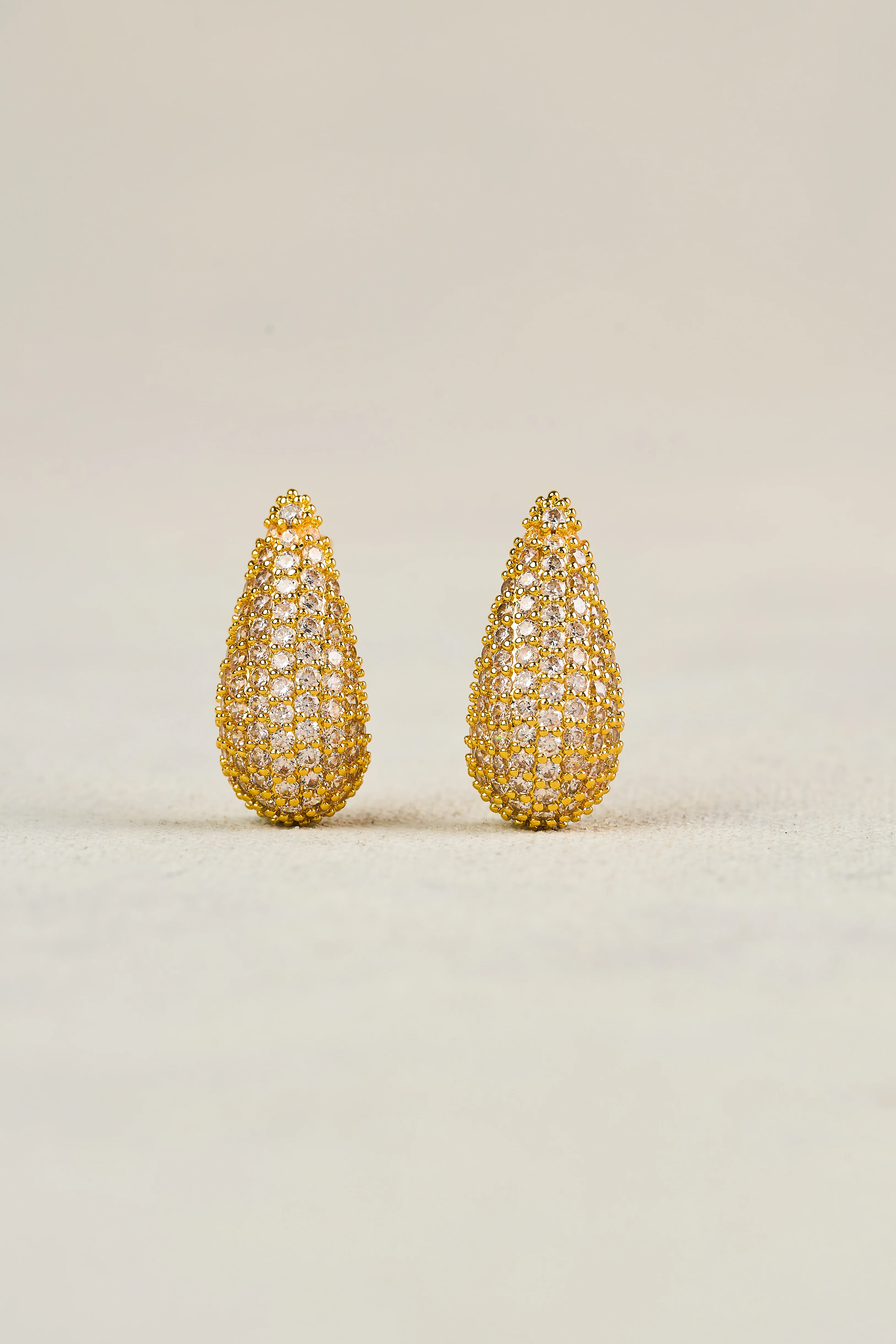 Diamante Tear Drops - Gold - Image 3