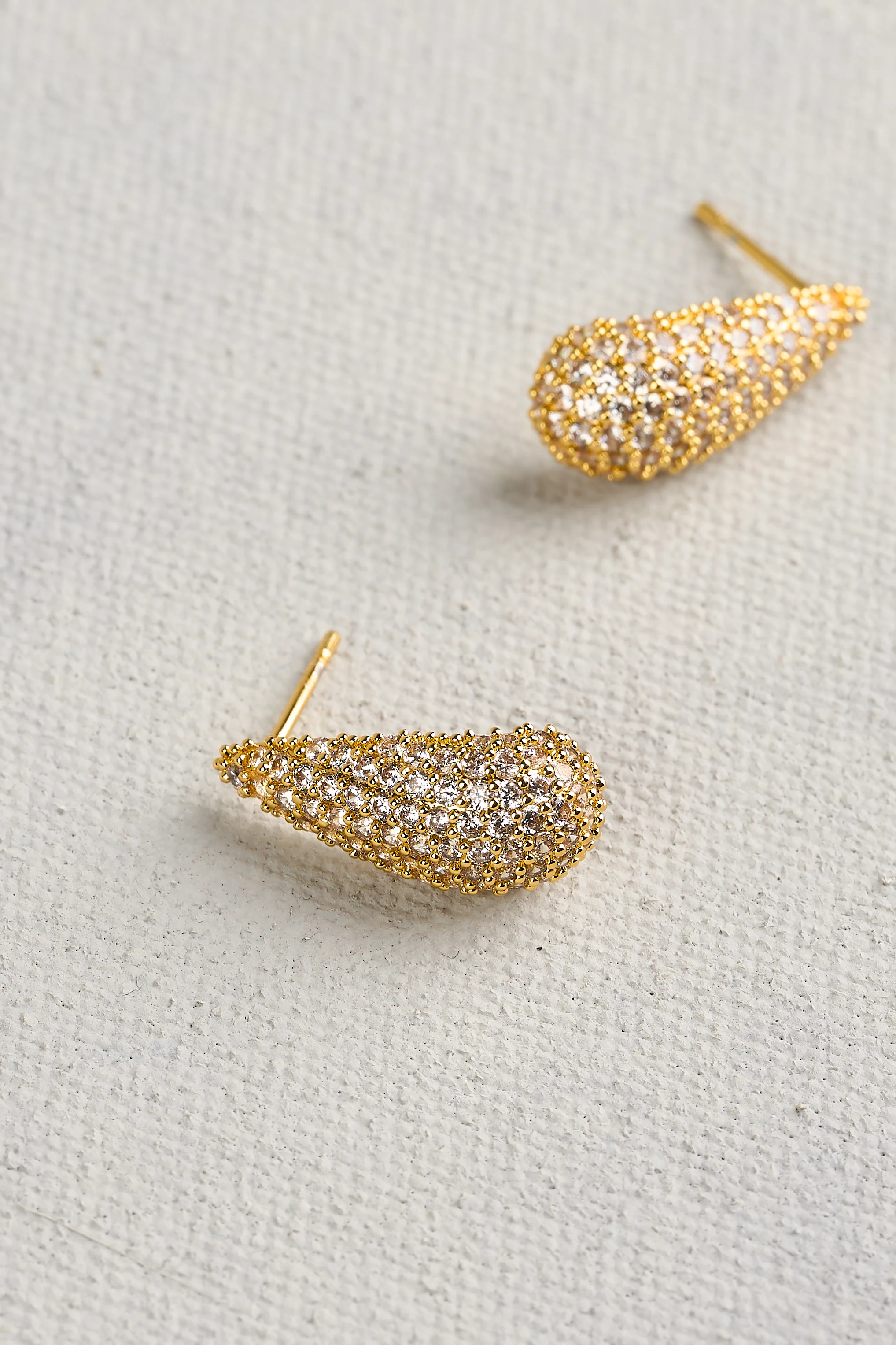 Diamante Tear Drops - Gold - Image 4