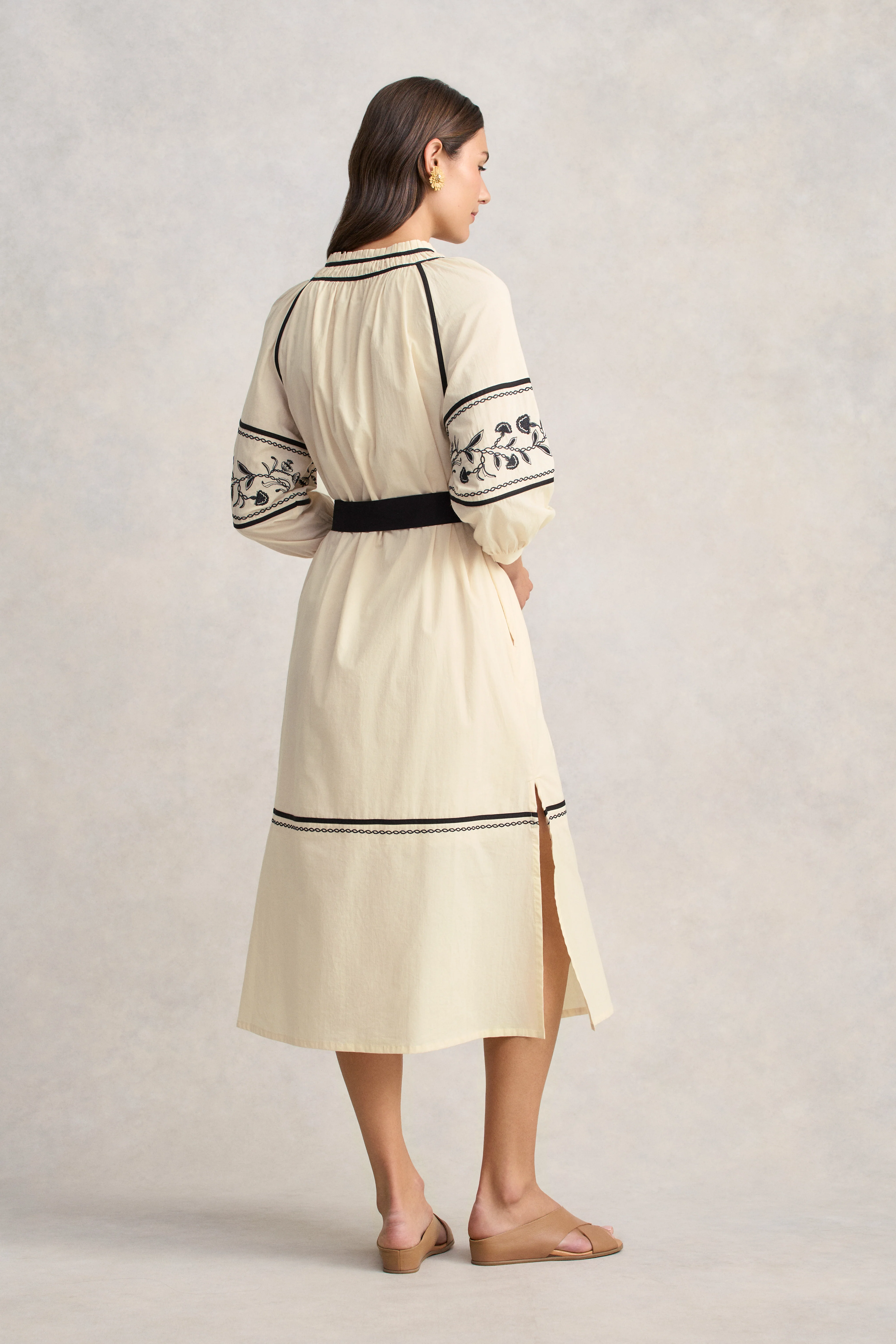 Cotton Kaftan Dress - Ecru - Image 6