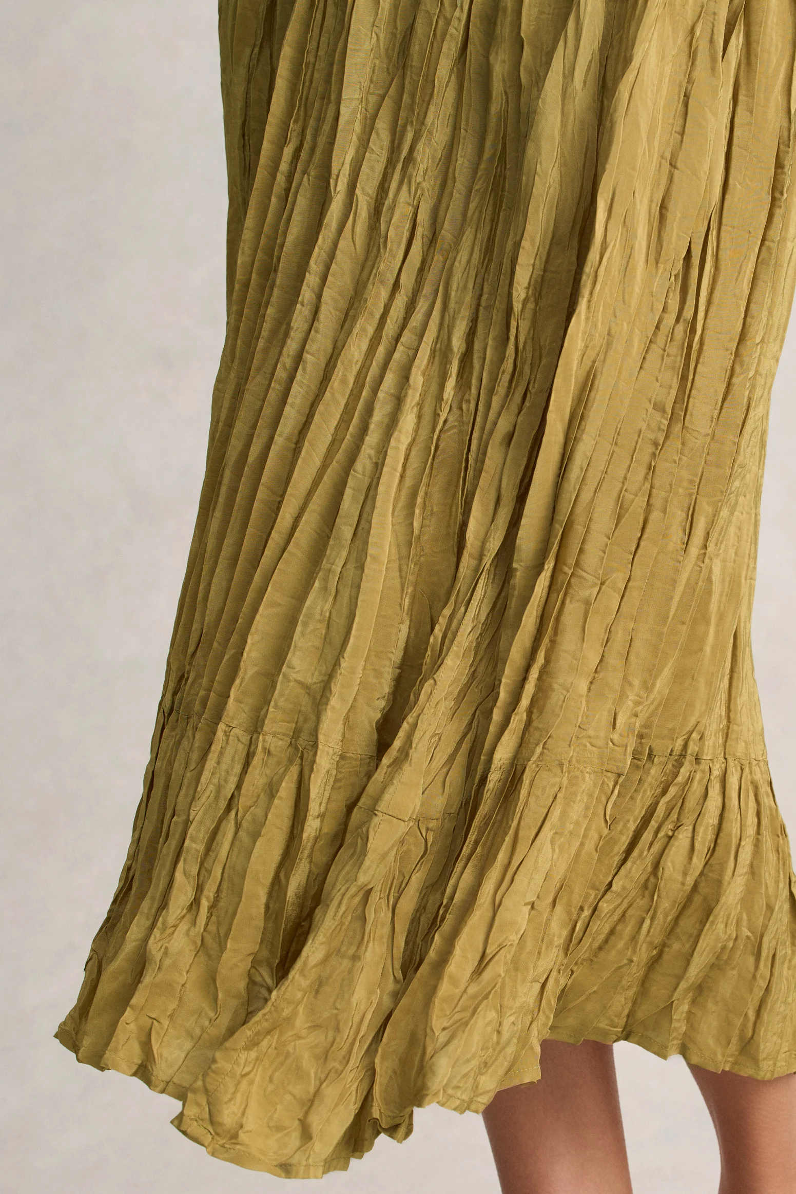 Crushed Midi Skirt - Bronze - Image 5