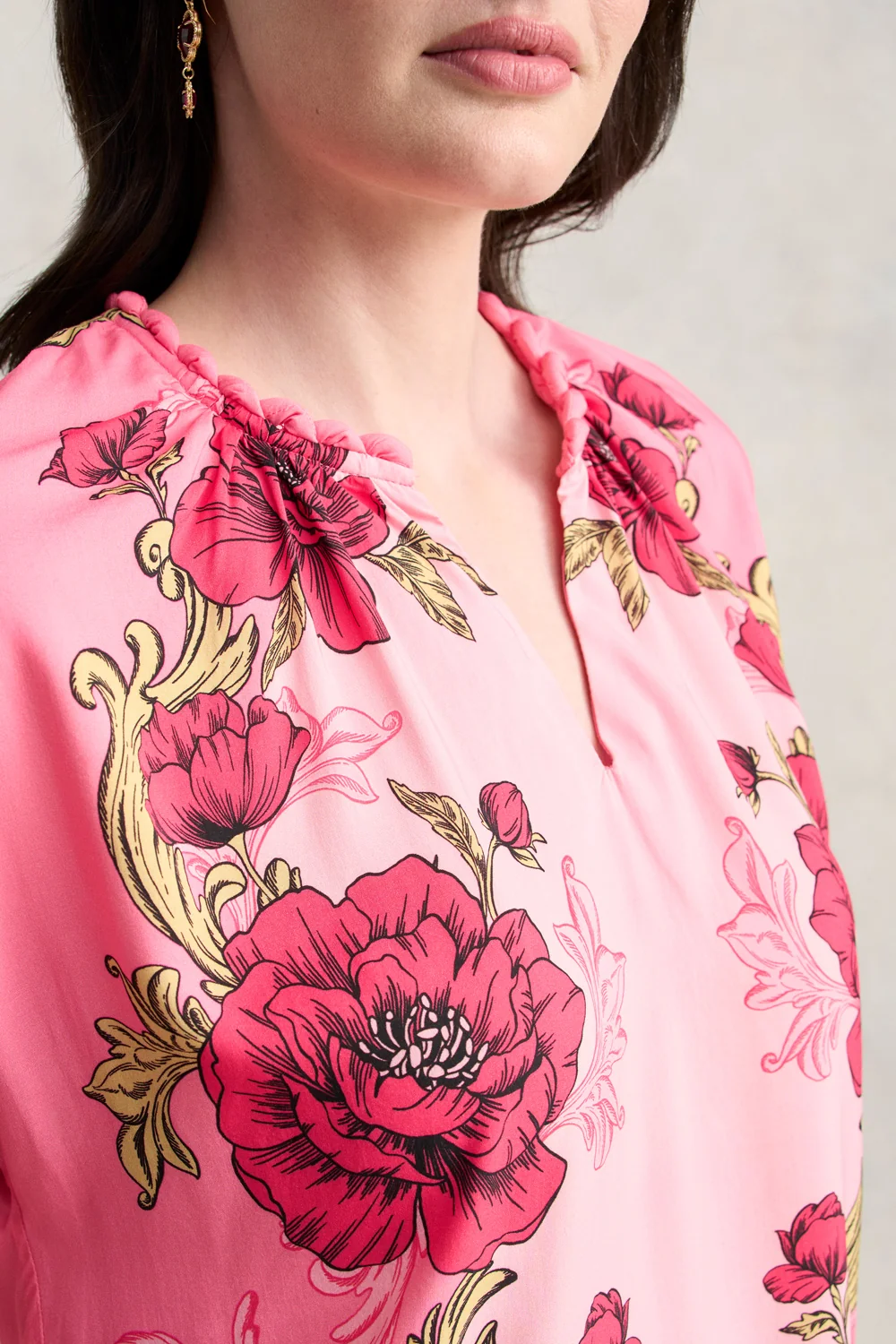Twist Detail Top - Sunset Glow Print - Image 4