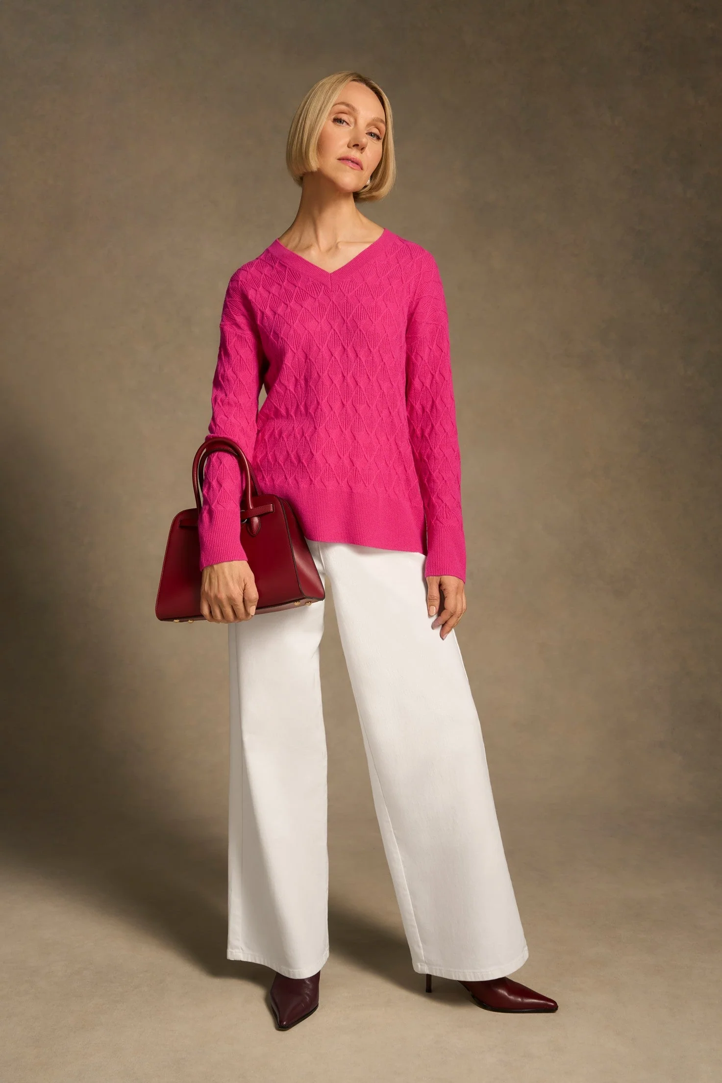 Merino Jacquard Knit - Hot Pink - Image 5