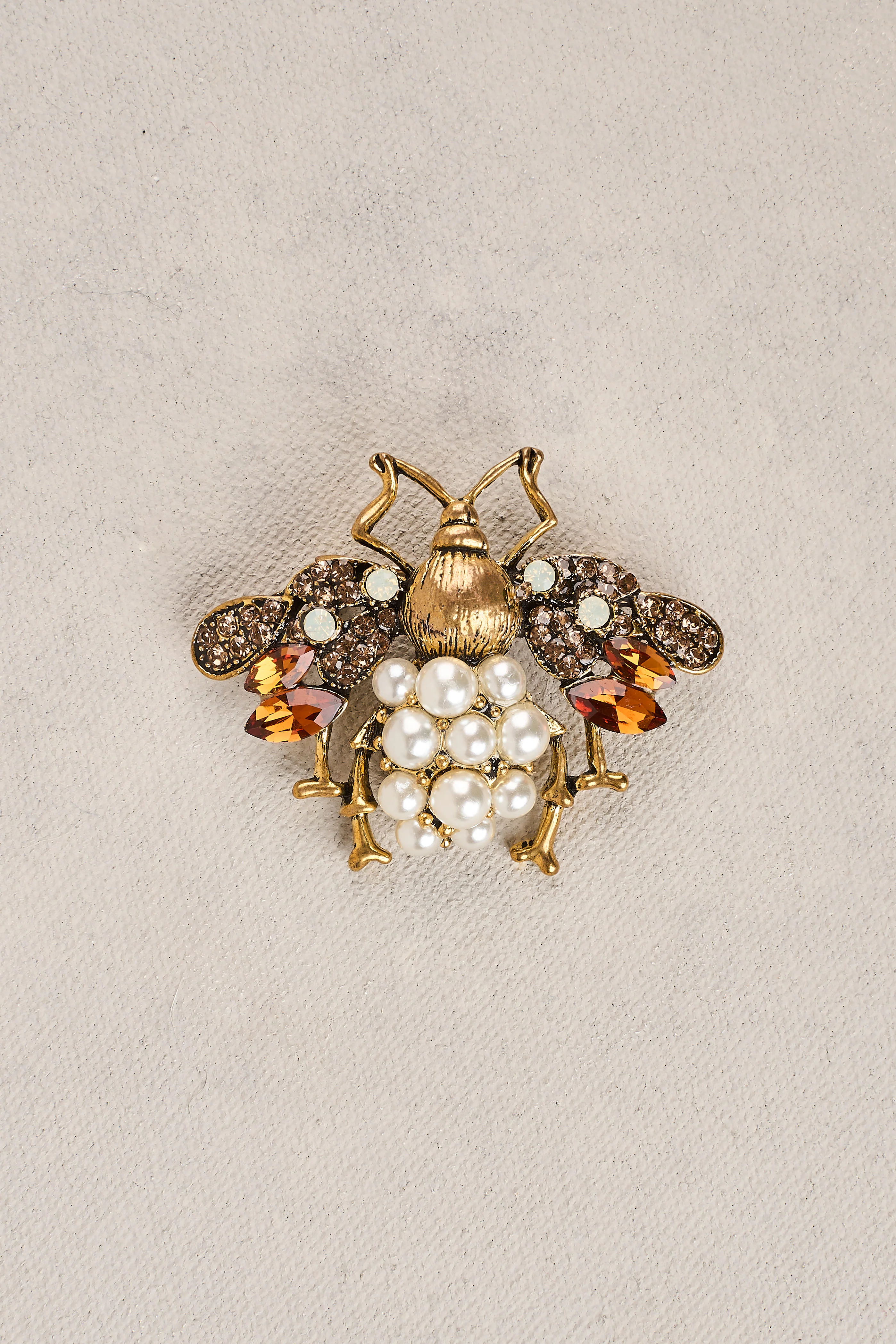 Embellished Bee Brooch - Gold - Image 3