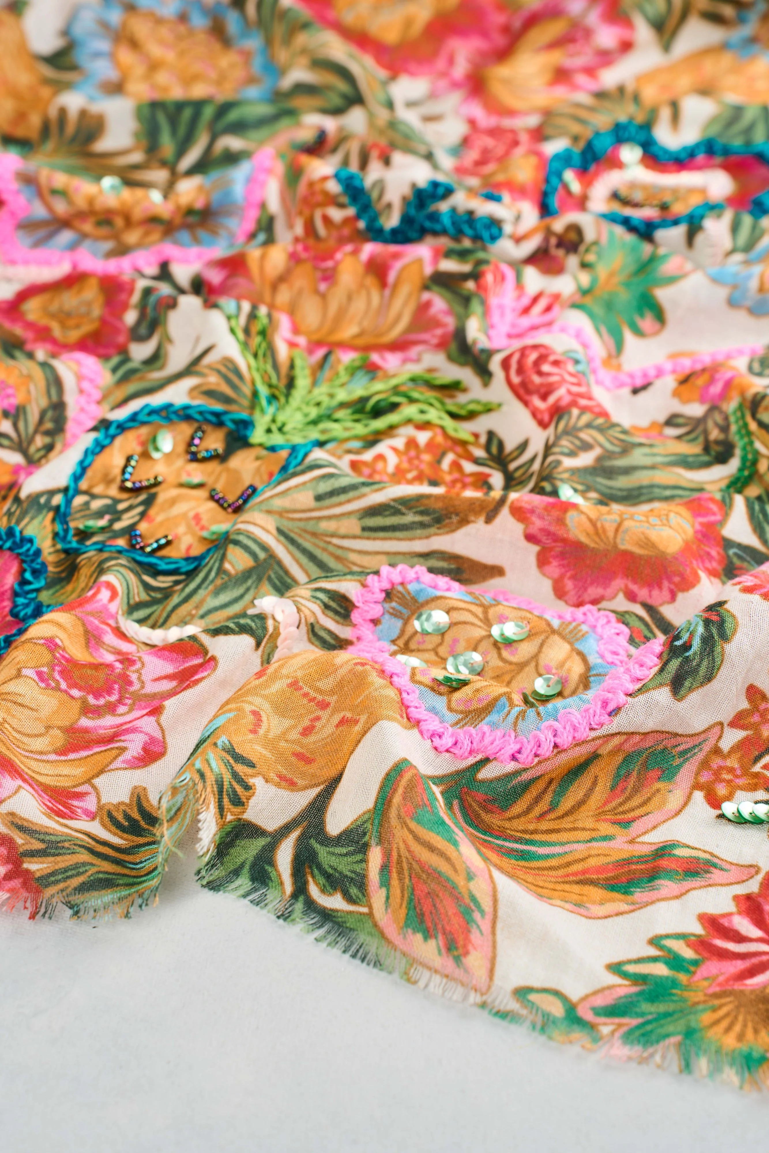 Tropical Print Scarf - Multicolour - Image 4