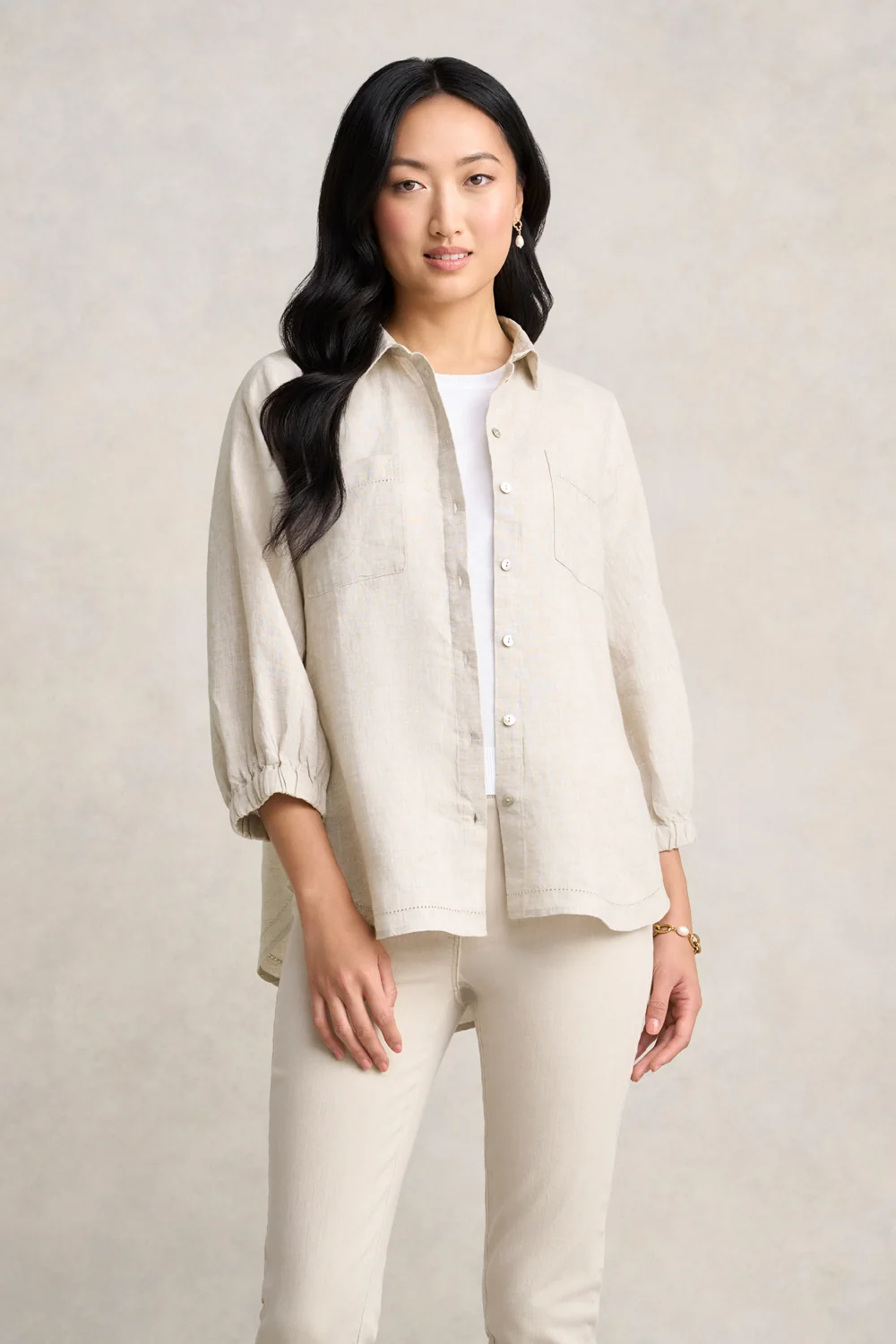 Essential Linen Shirt - Natural Cross Dye - Image 3