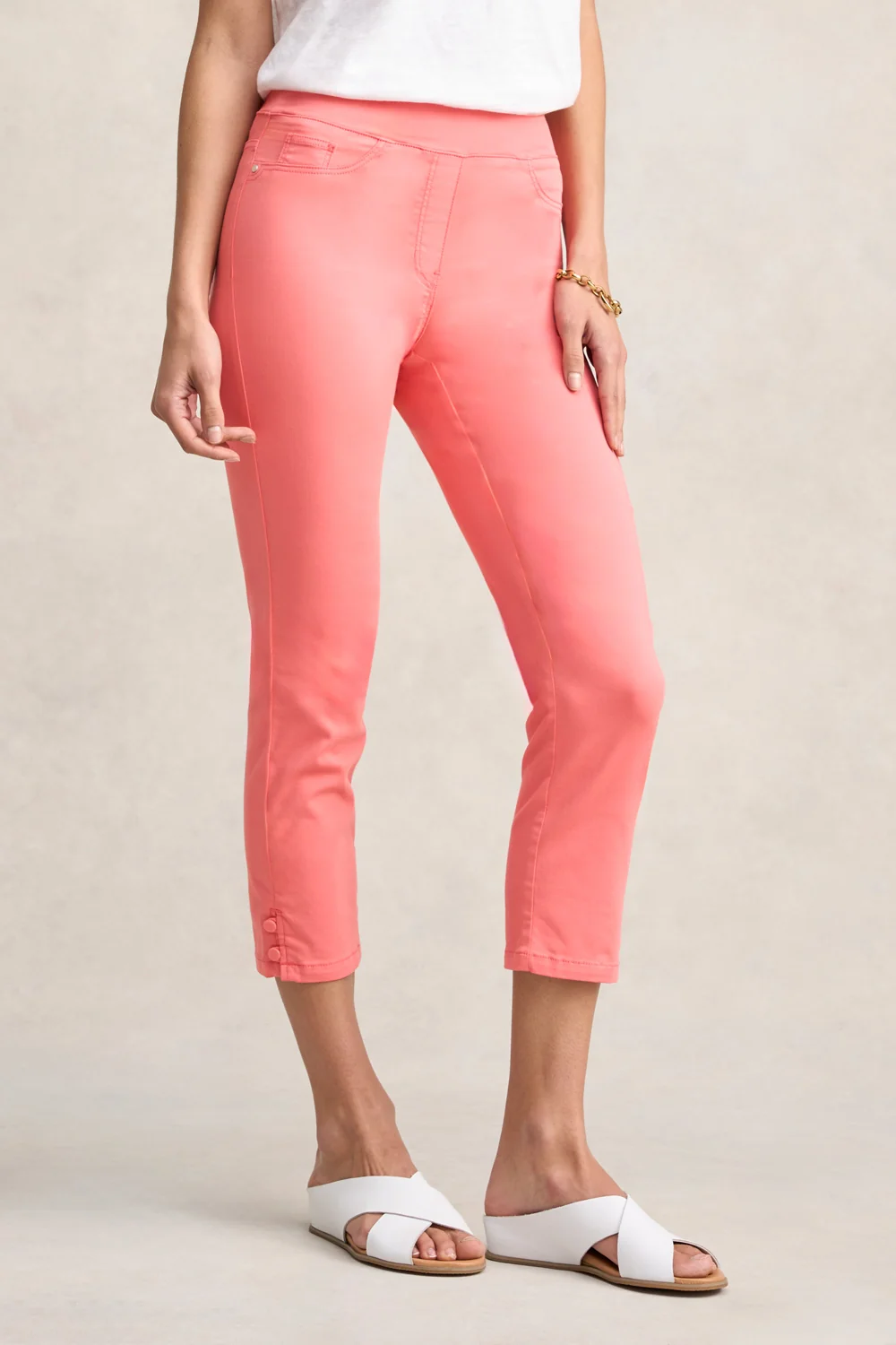 Bengajean® 3/4 Button Detail - Bright Coral - Image 4