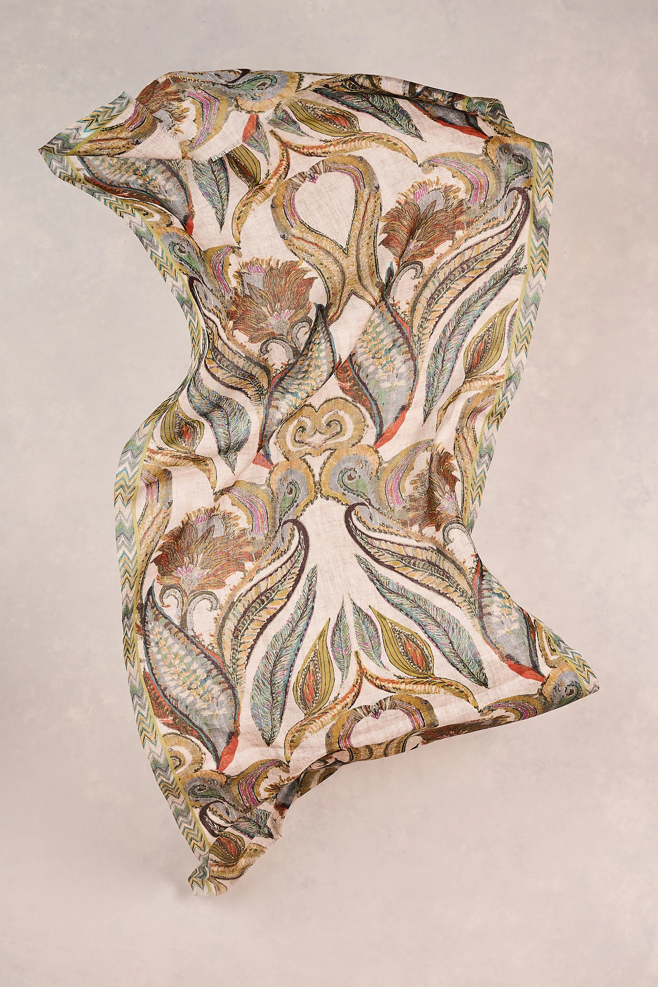 Feather Paisley Scarf - Multicolour
