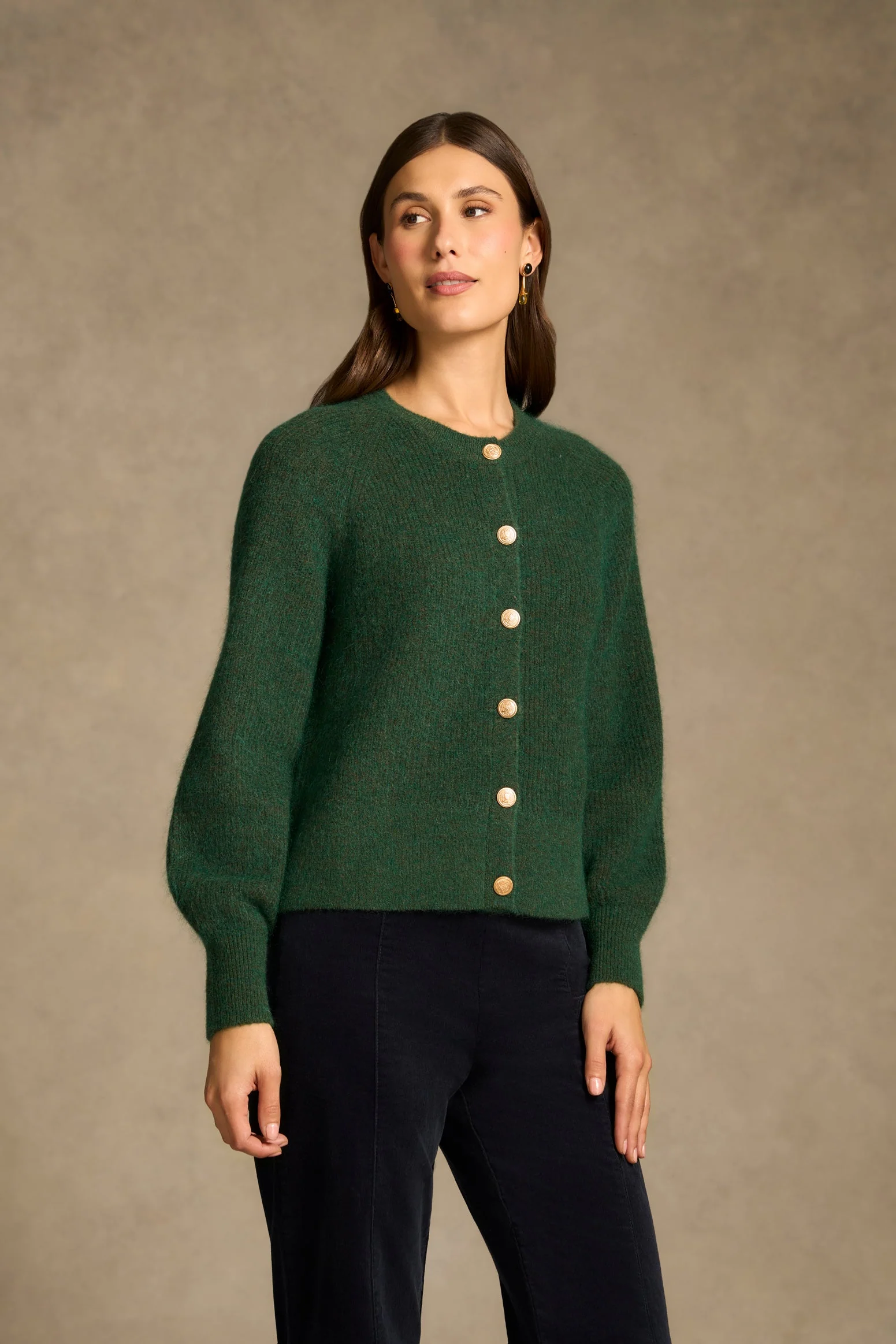 Blouson Sleeve Cardigan - Clover - Image 3