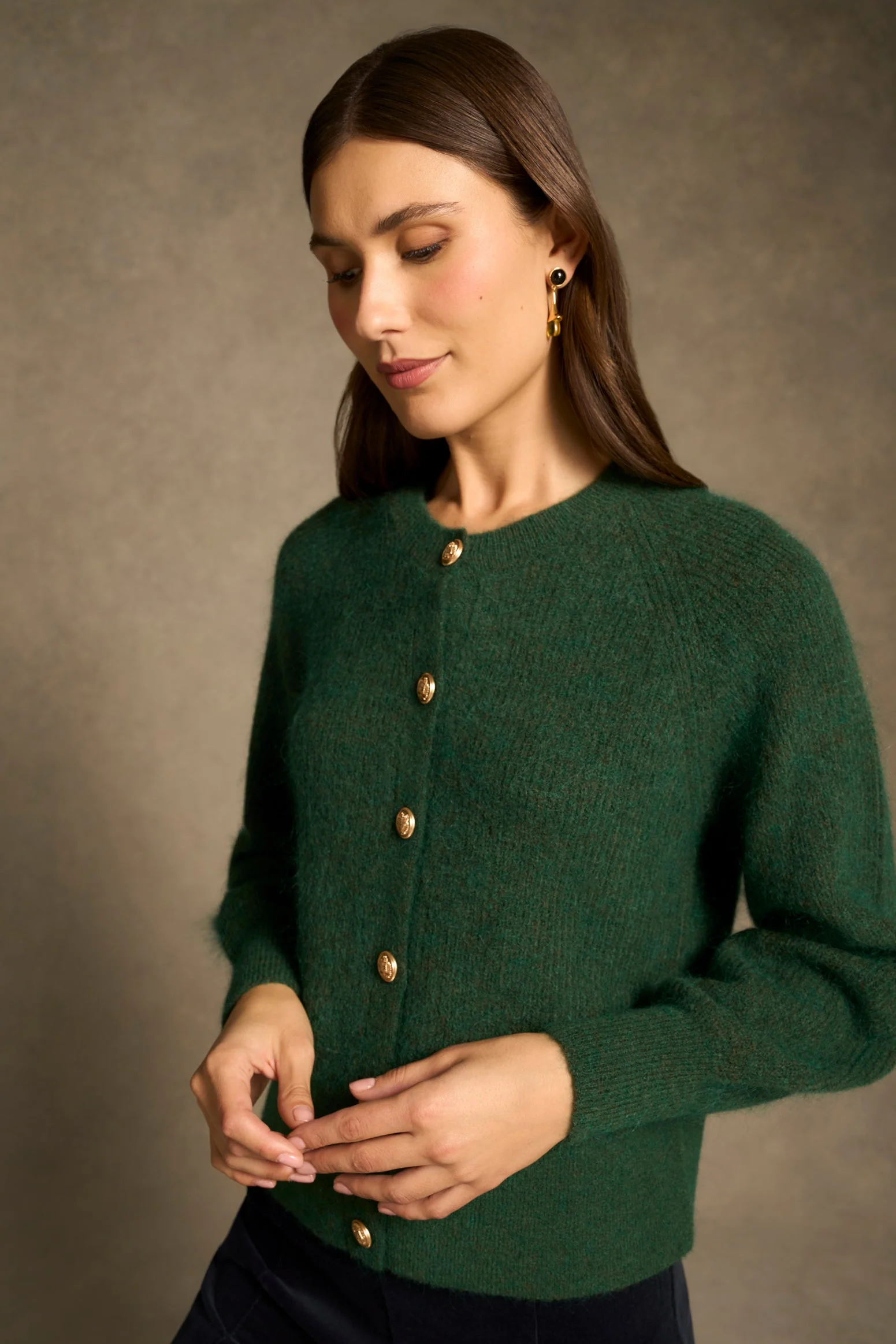 Blouson Sleeve Cardigan - Clover - Image 4