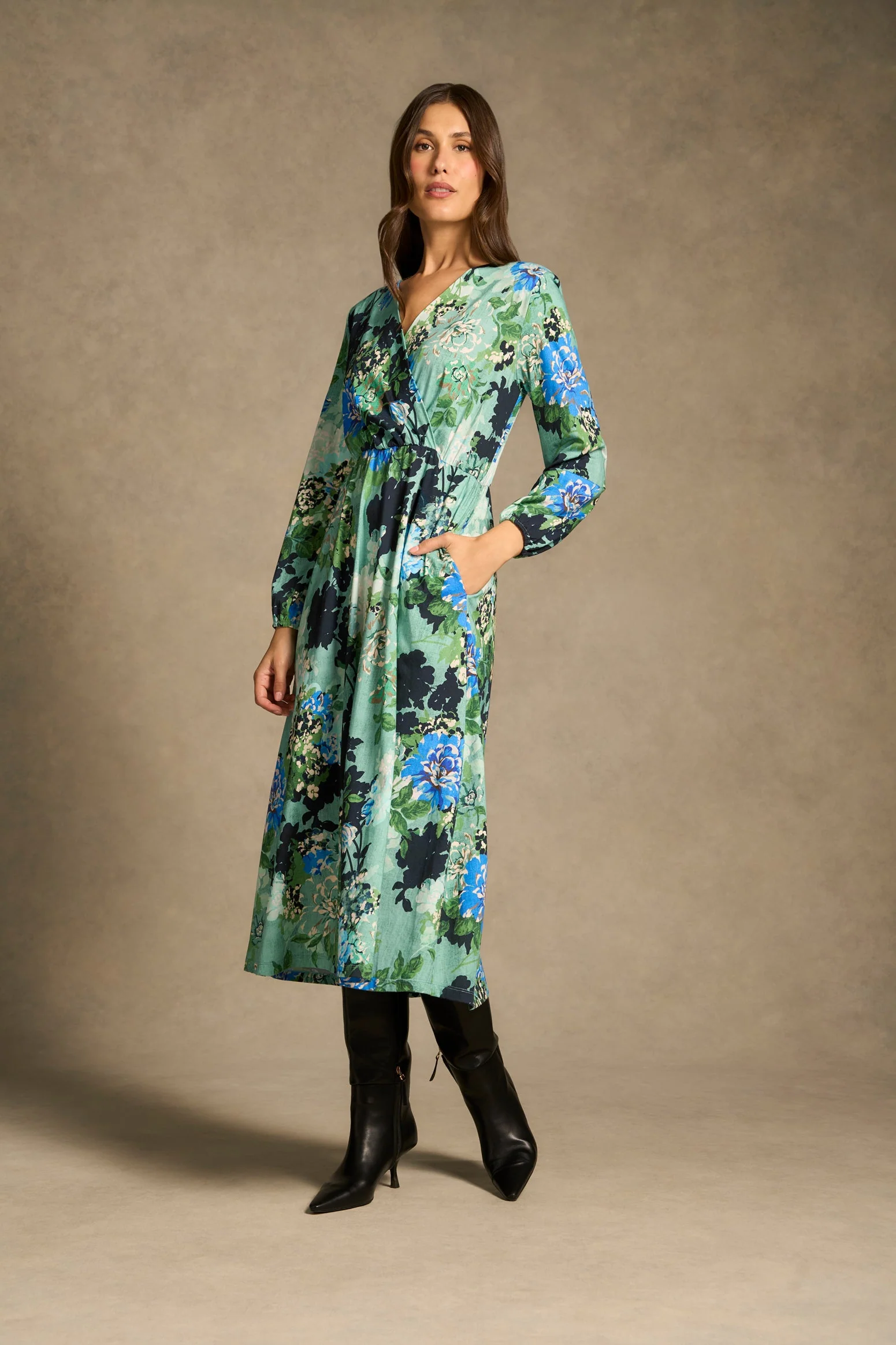 Mercerised Cotton Dress - Midnight Blossom - Image 3
