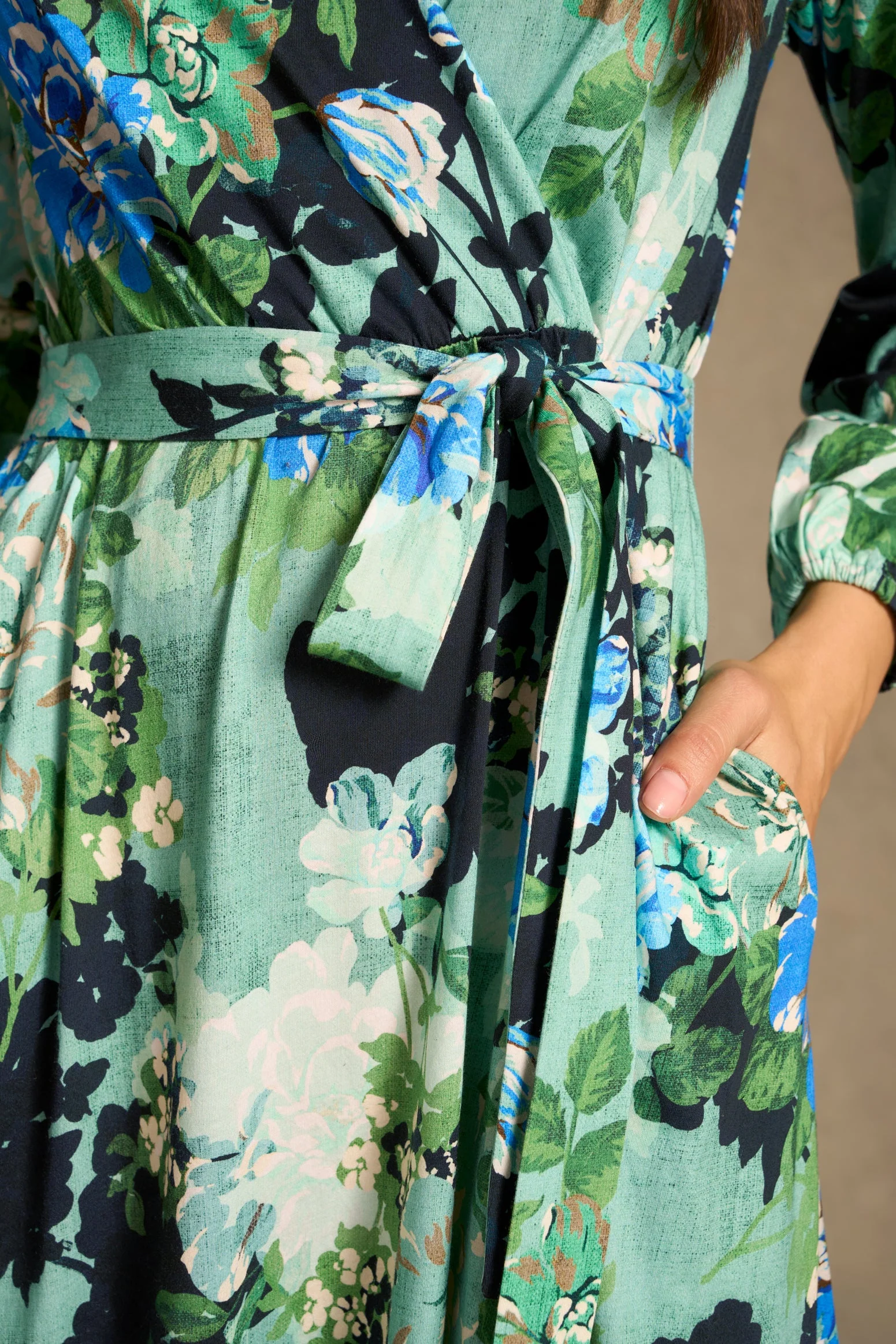Mercerised Cotton Dress - Midnight Blossom - Image 5