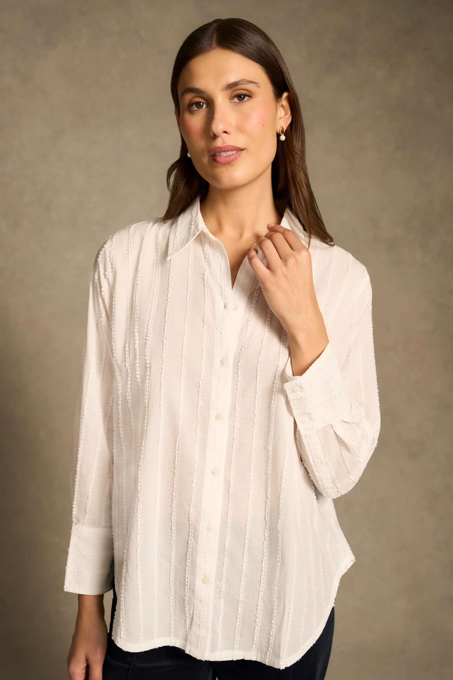 Textured Classic Shirt - White - Image 3