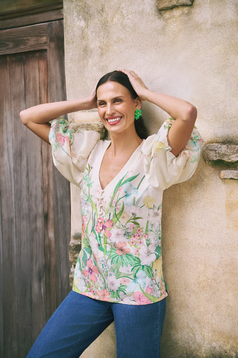 Border Print Blouse – Botanical Print - Image 2
